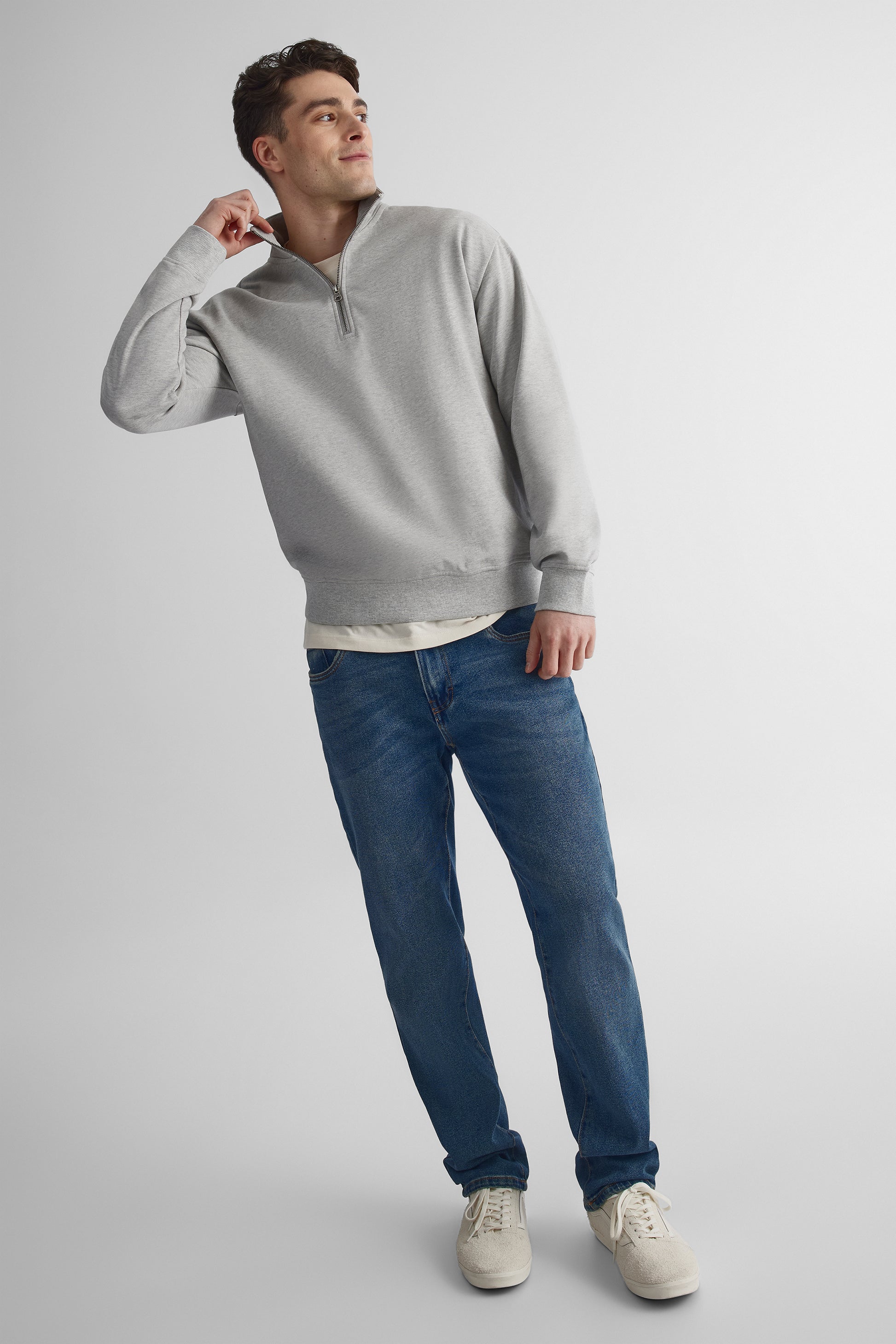 Chandail ouaté à capuchon - Homme && GRIS MIXTE
