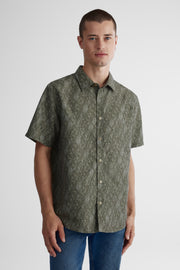 Chemise à manches courtes en microfibre - Homme && KAKI/MULTI