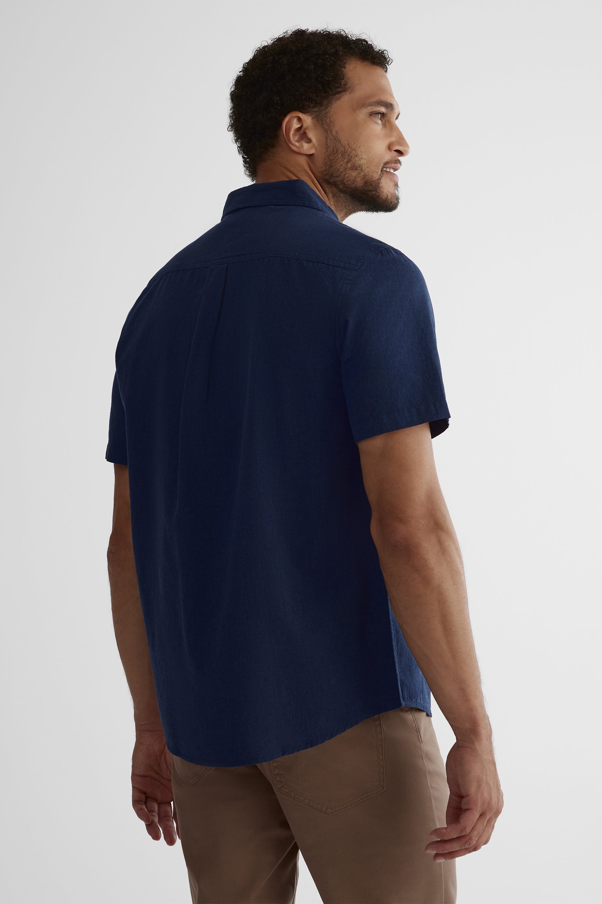 Chemise en coton brossé - Homme && MARIN MIXTE