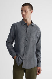 Chemise oxford à manches longues - Homme && NOIR