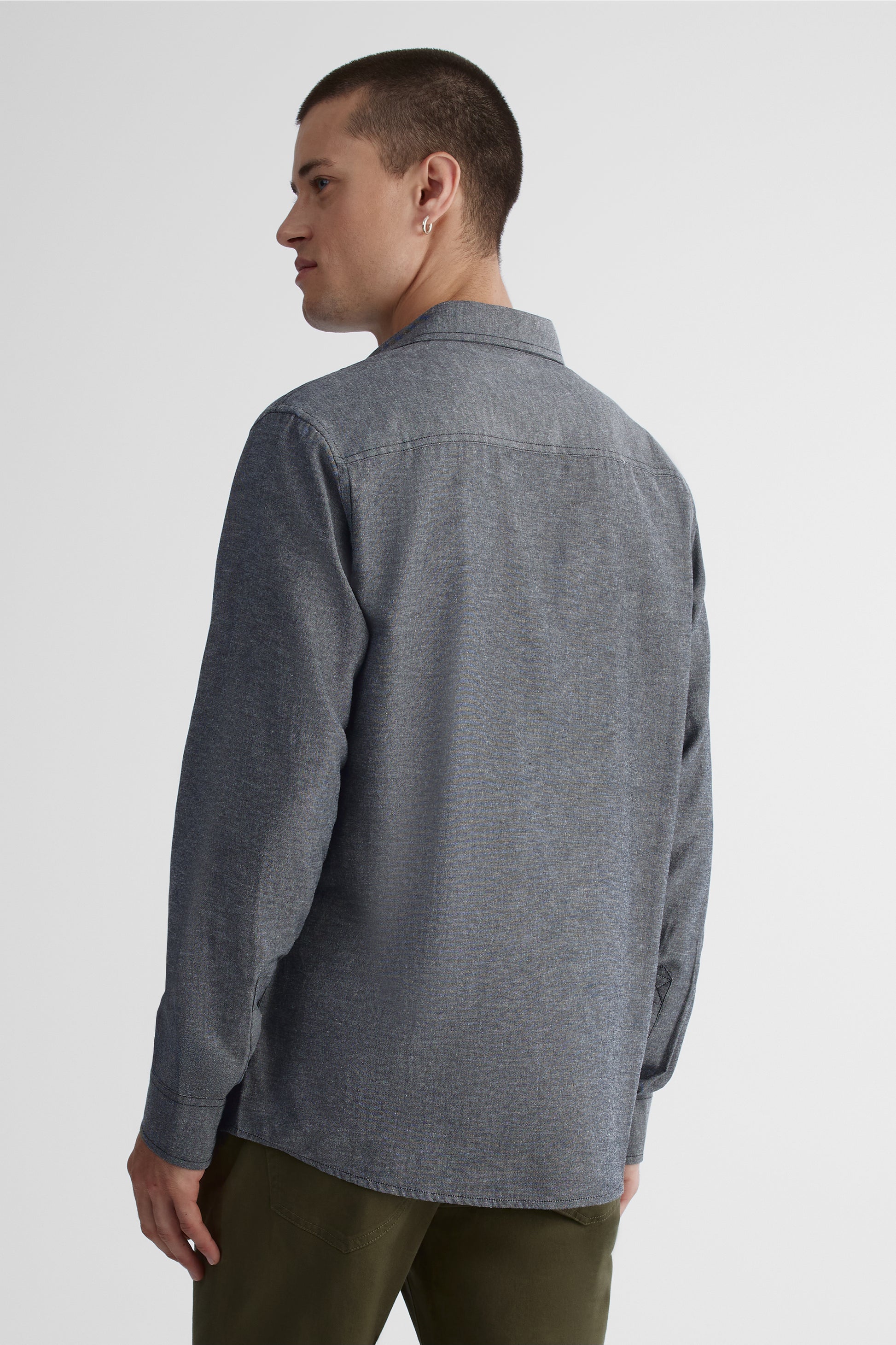 Chemise oxford à manches longues - Homme && NOIR