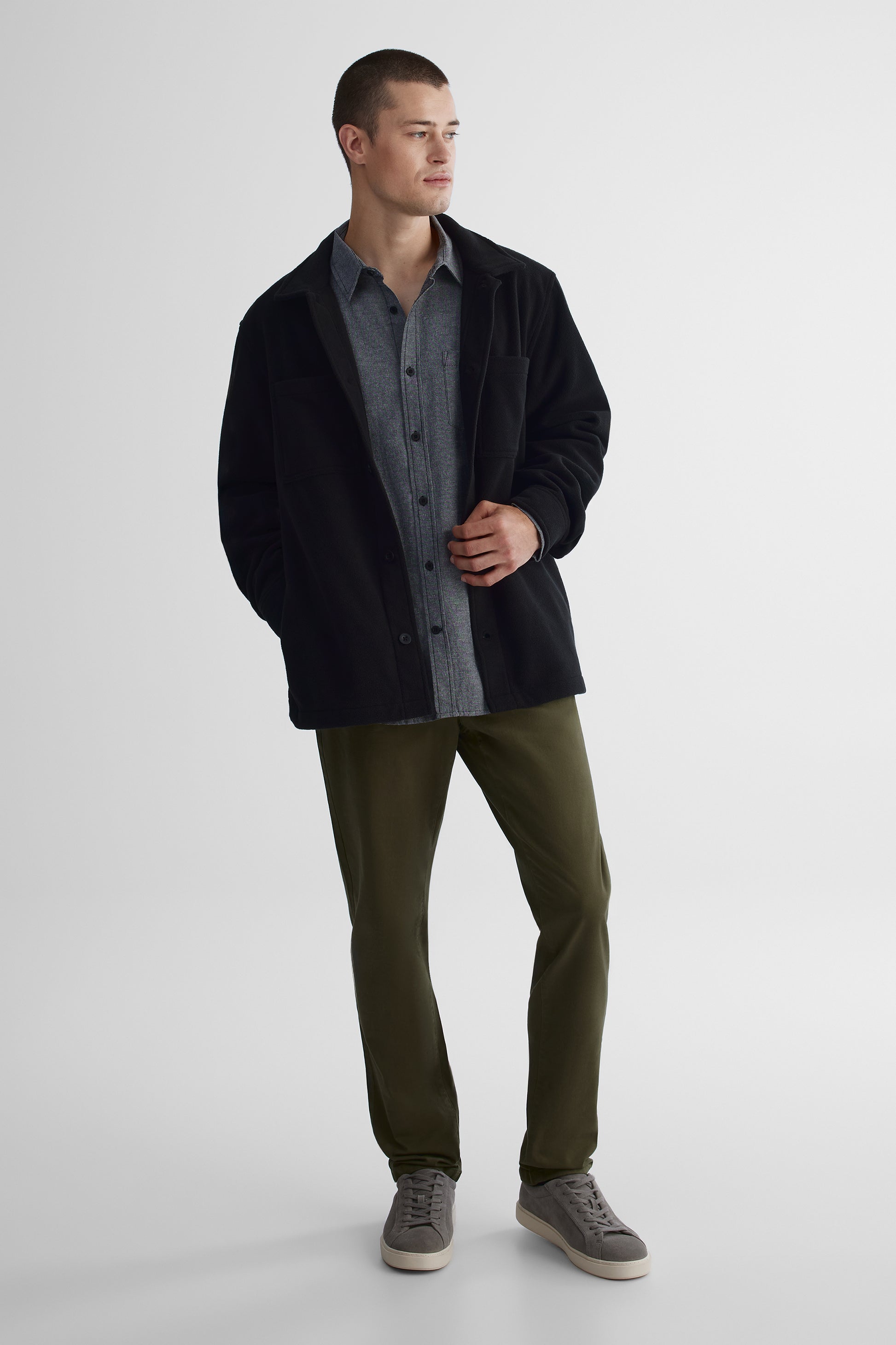 Chemise oxford à manches longues - Homme && NOIR