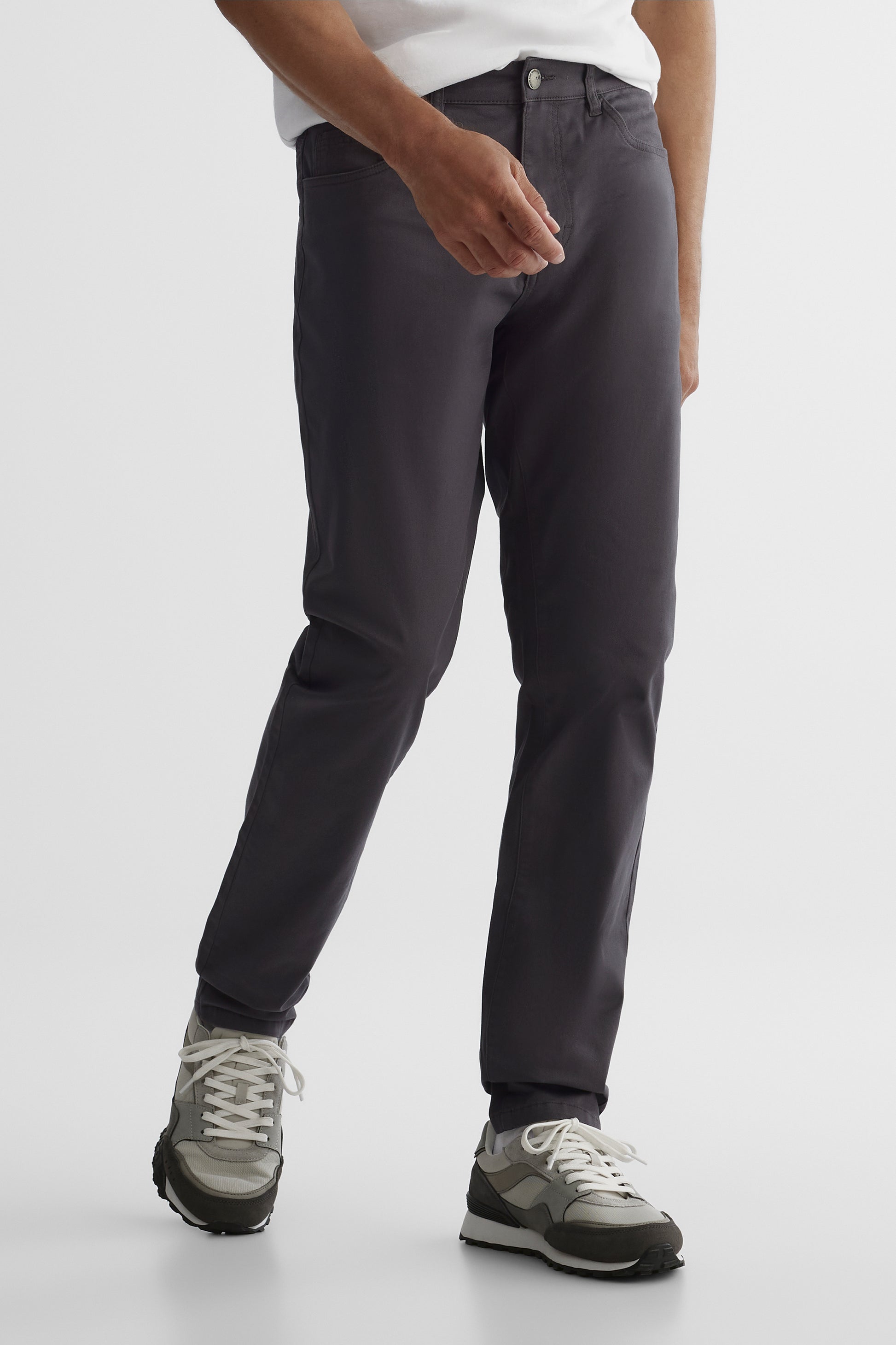 Pantalon en twill extensible - Homme && CHARBON