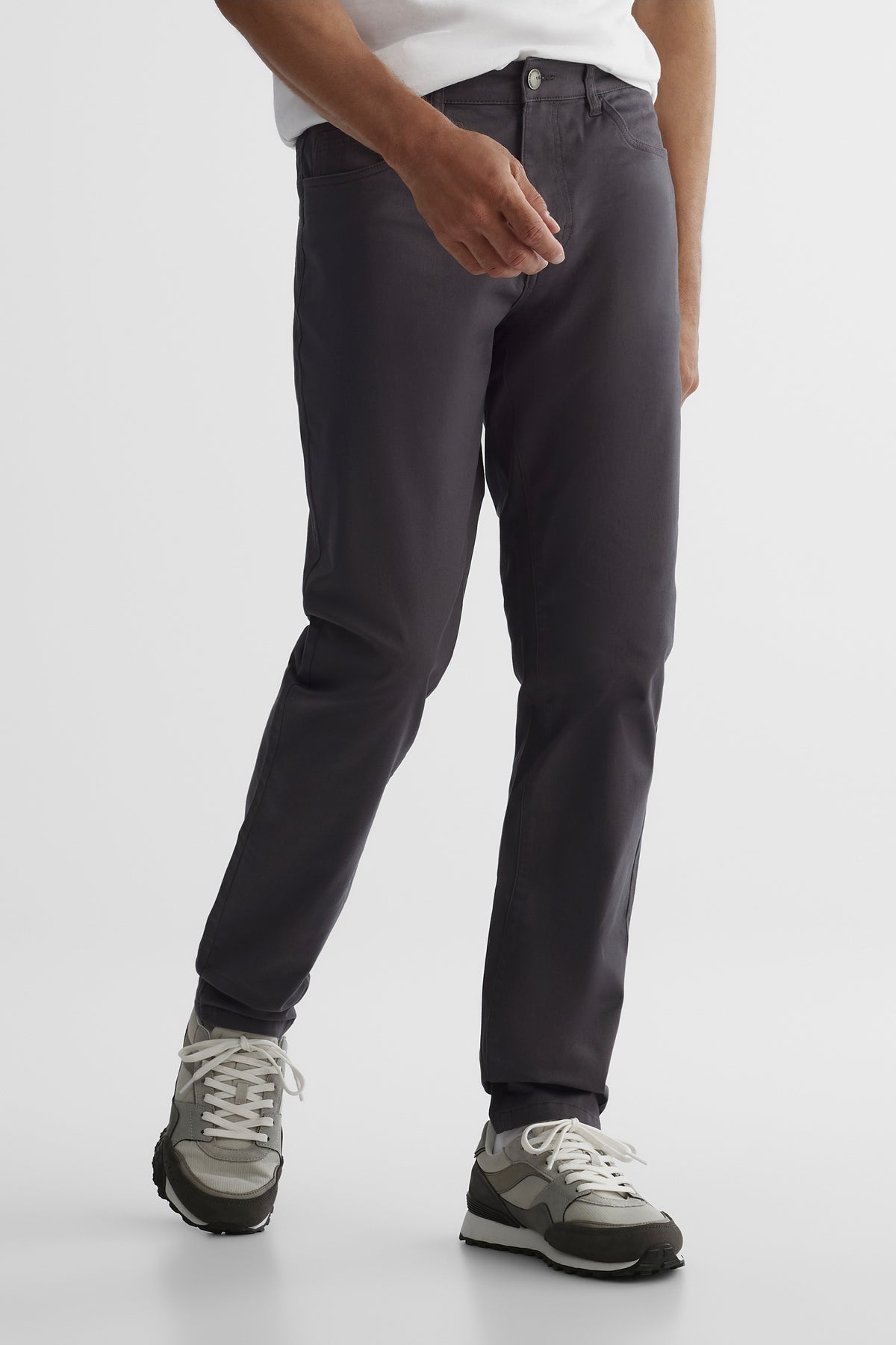 Pantalon en twill extensible - Homme && CHARBON