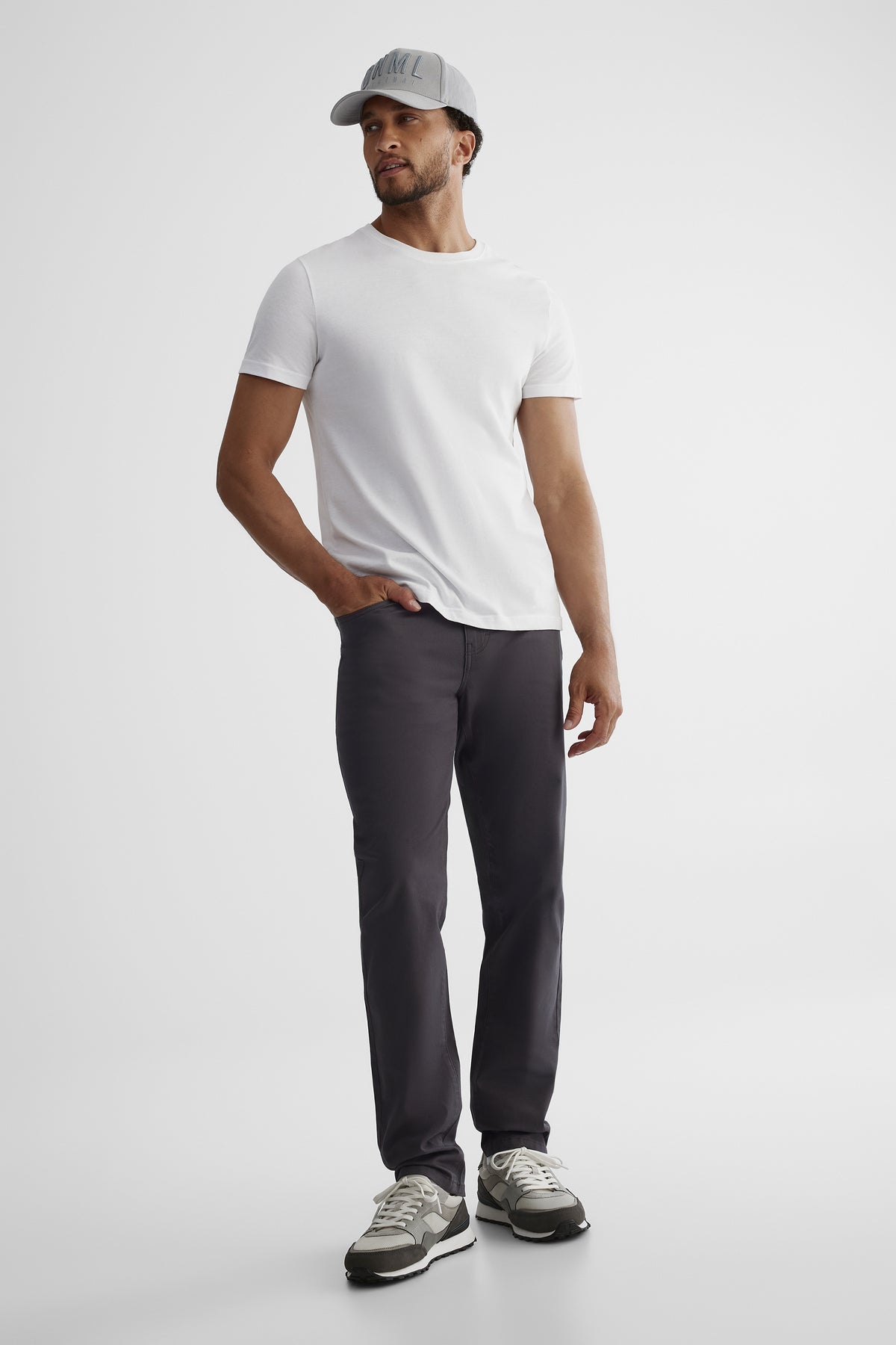 Pantalon en twill extensible - Homme && CHARBON