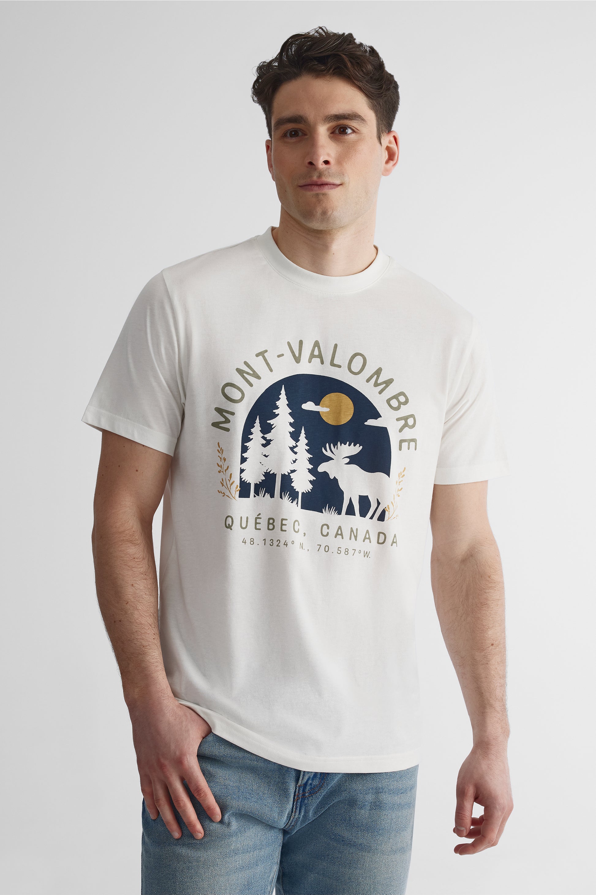 T-shirt graphique 2/30$ - Homme && BLANC CASSÉ