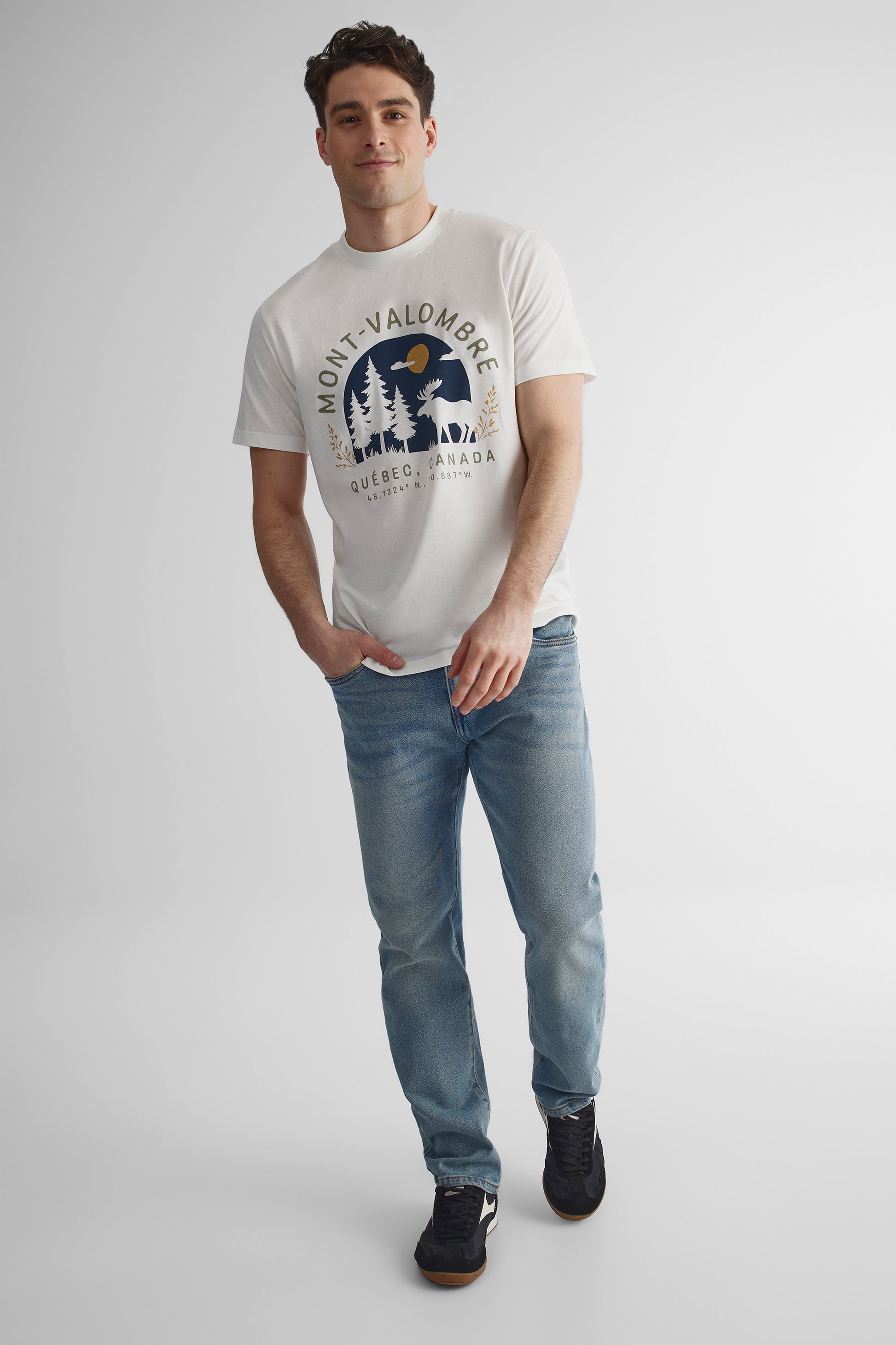 T-shirt graphique 2/30$ - Homme && BLANC CASSÉ