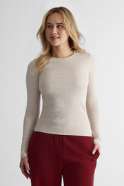 Chandail côtelé essentiel - Femme && BEIGE