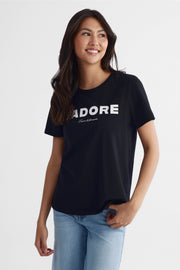 T-shirt à manches courtes essentiel - Femme && NOIR