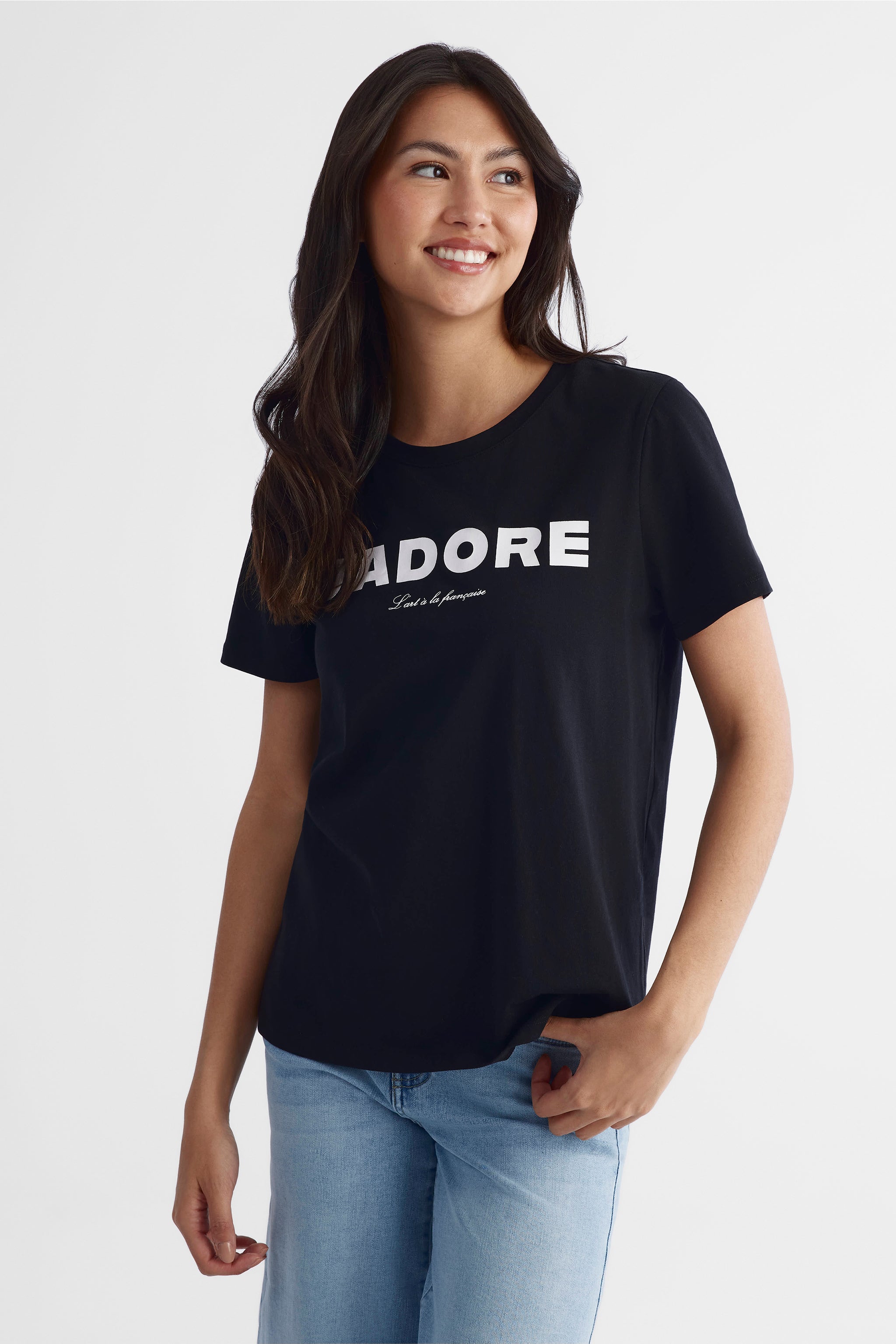 T-shirt à manches courtes essentiel - Femme && NOIR