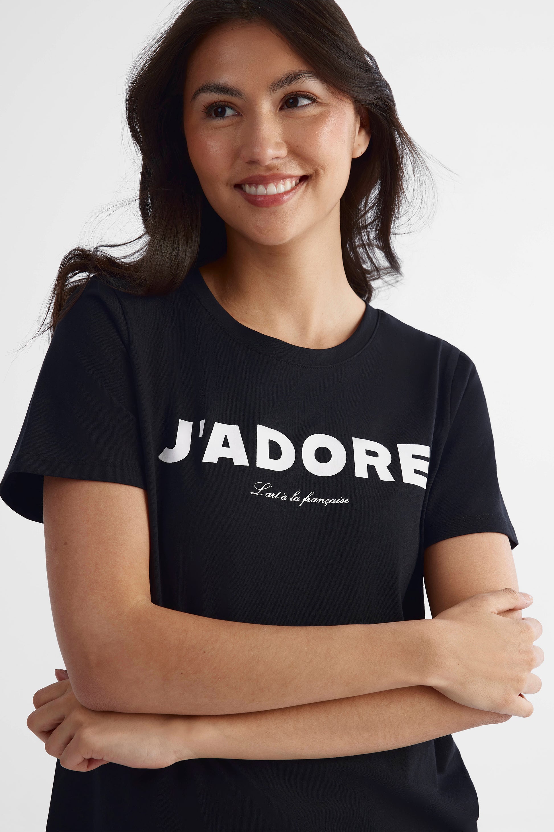 T-shirt à manches courtes essentiel - Femme && NOIR