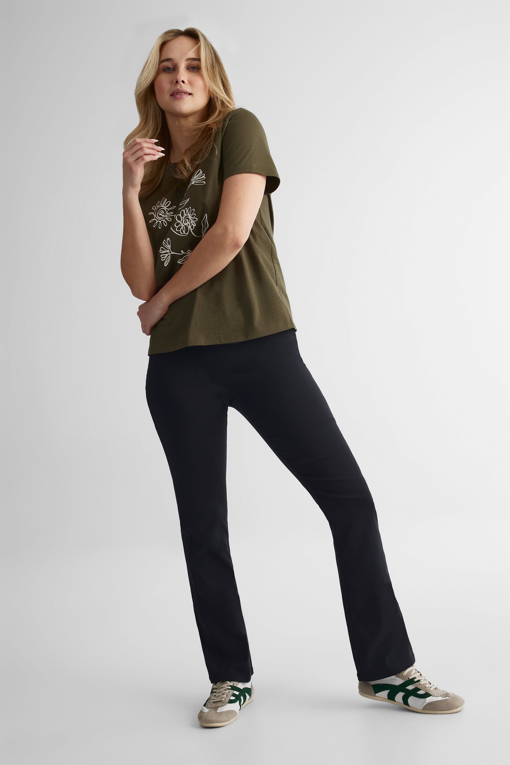 T-shirt à manches courtes essentiel - Femme && OLIVE