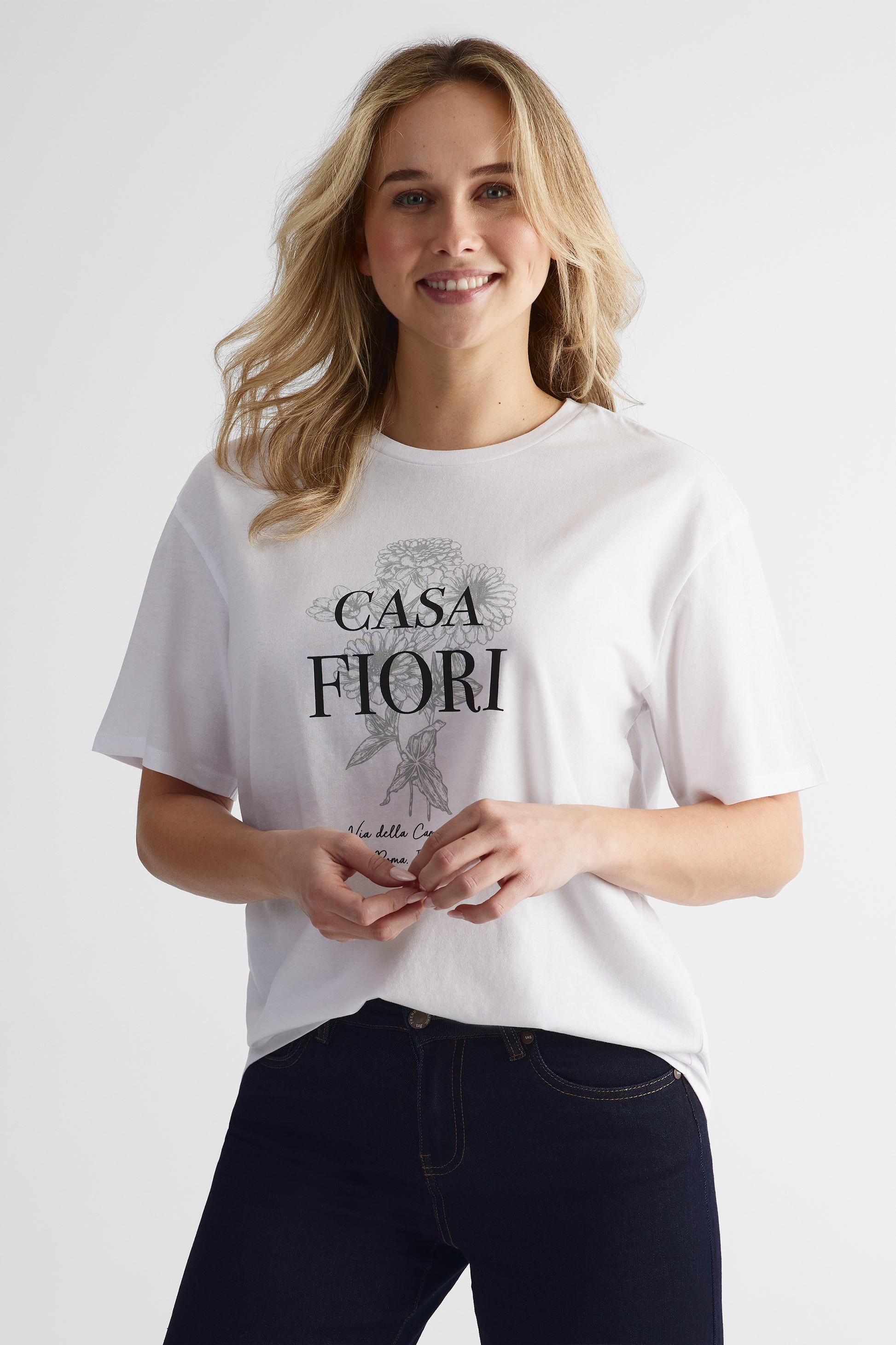 T-shirt tout-aller à manches courtes - Femme && BLANC