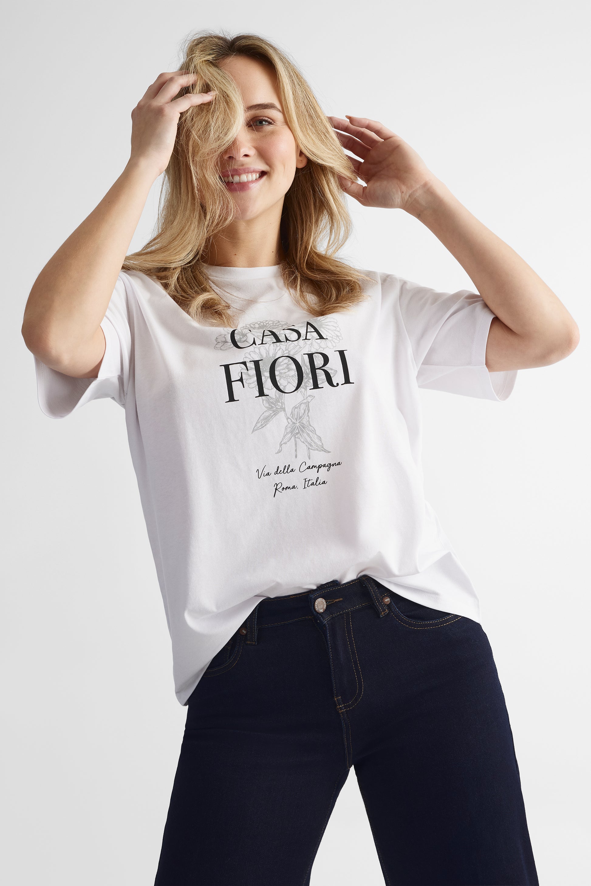 T-shirt tout-aller à manches courtes - Femme && BLANC