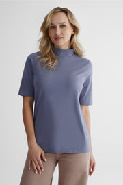 T-shirt extensible en coton - Femme && BLEU
