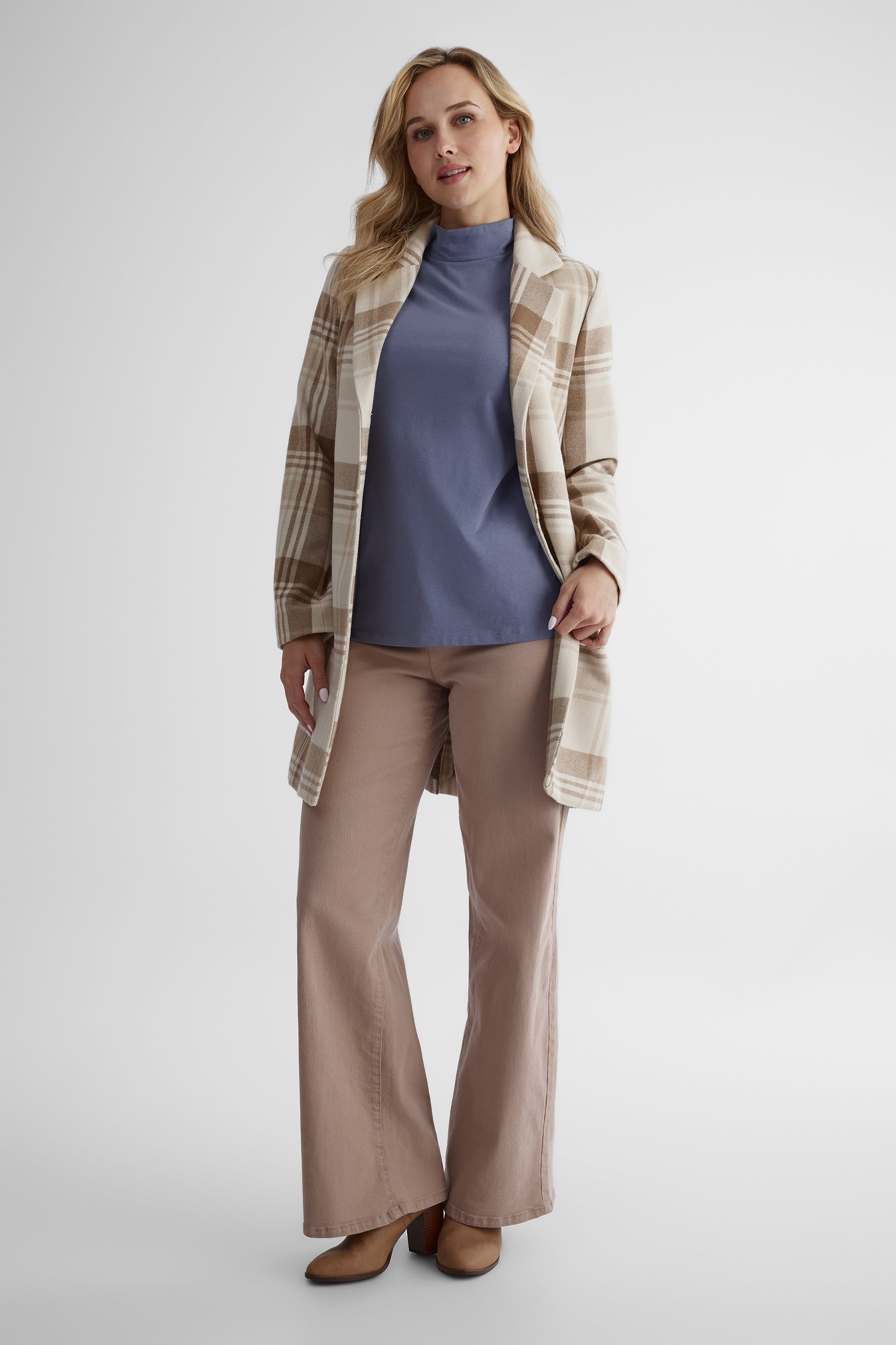 T-shirt extensible en coton - Femme && BLEU