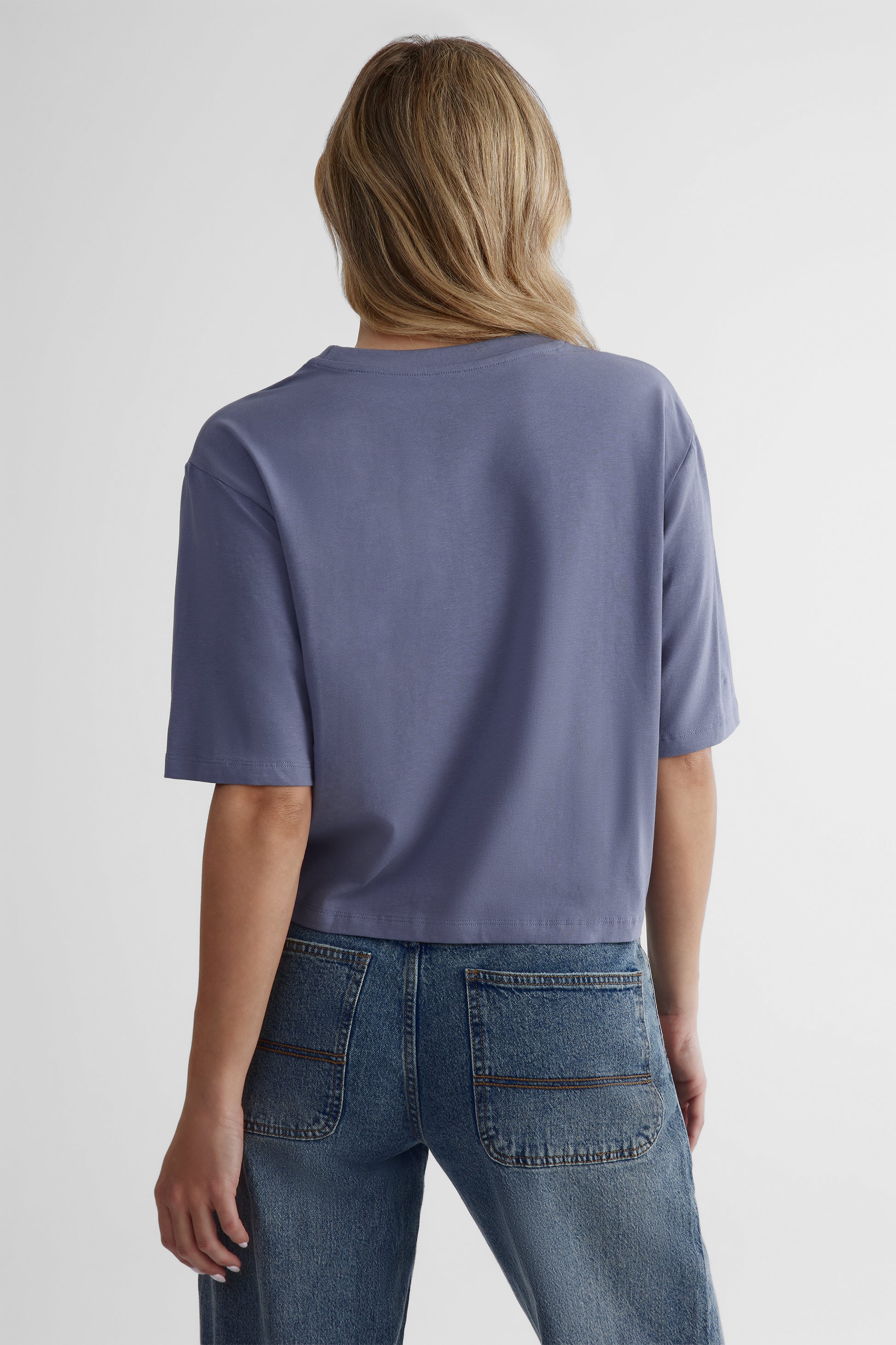 T-shirt classique en coton - Femme && BLEU