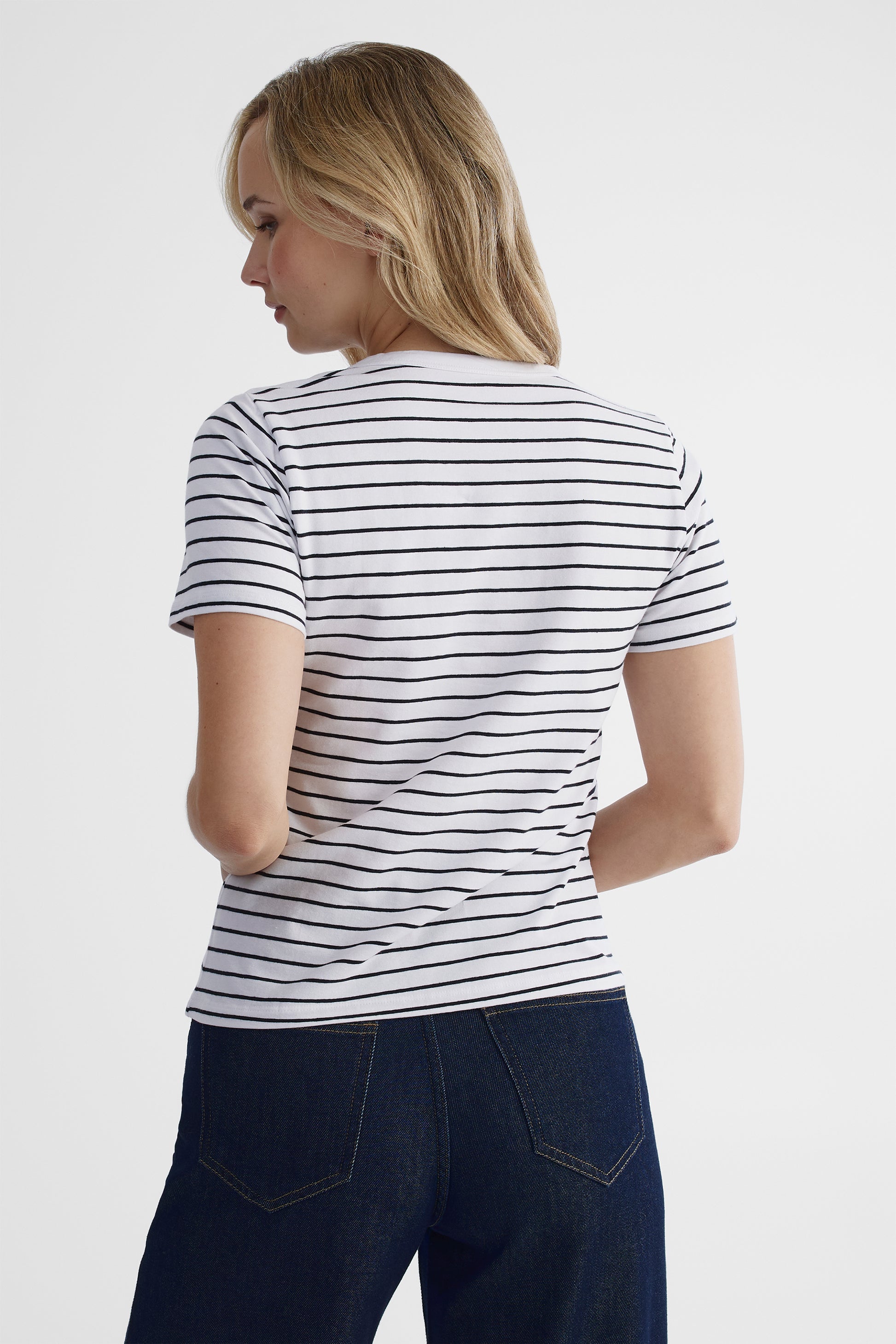 T-shirt polyvalent en coton - Femme && BLANC MULTI