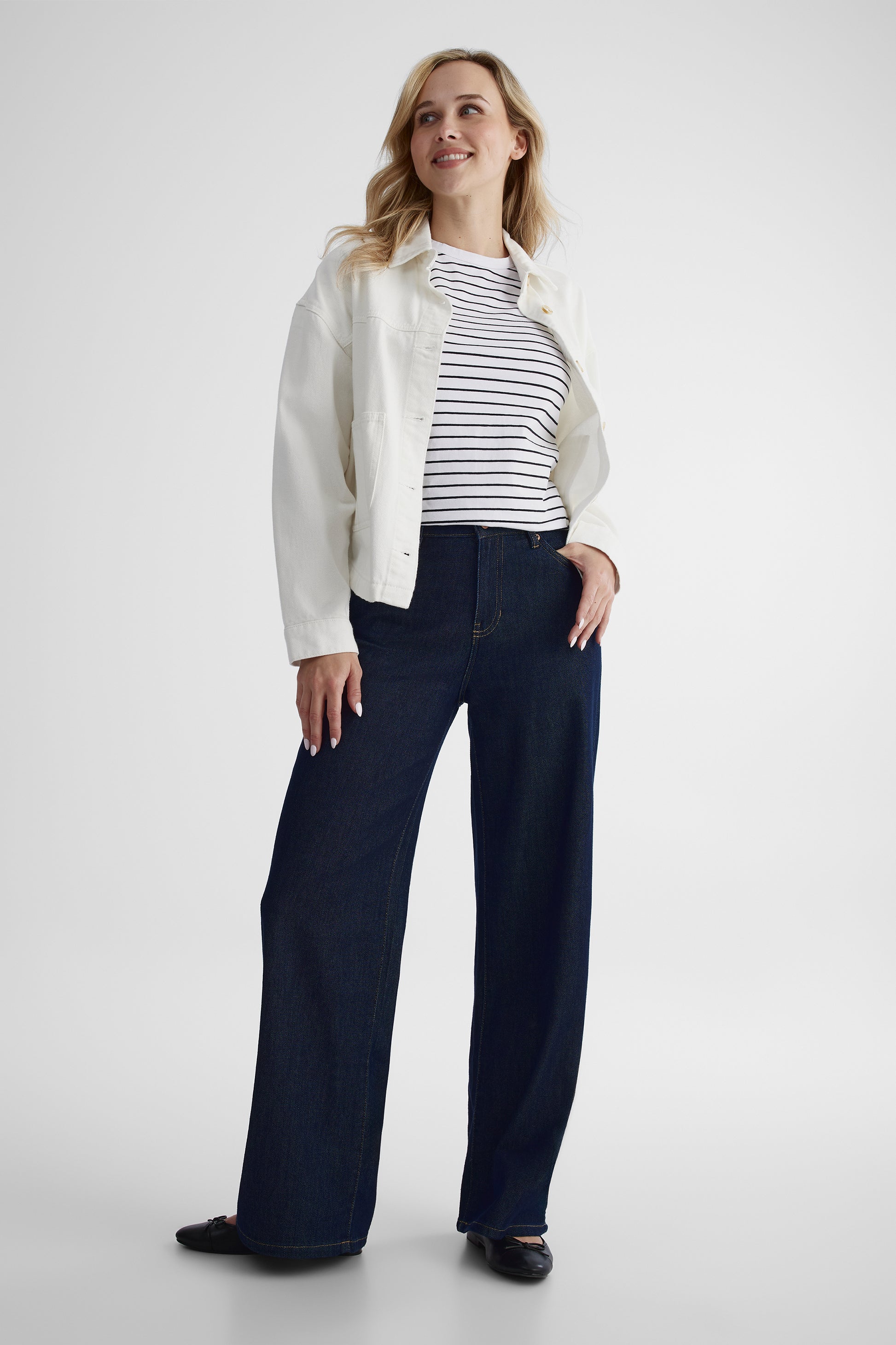 T-shirt polyvalent en coton - Femme && BLANC MULTI