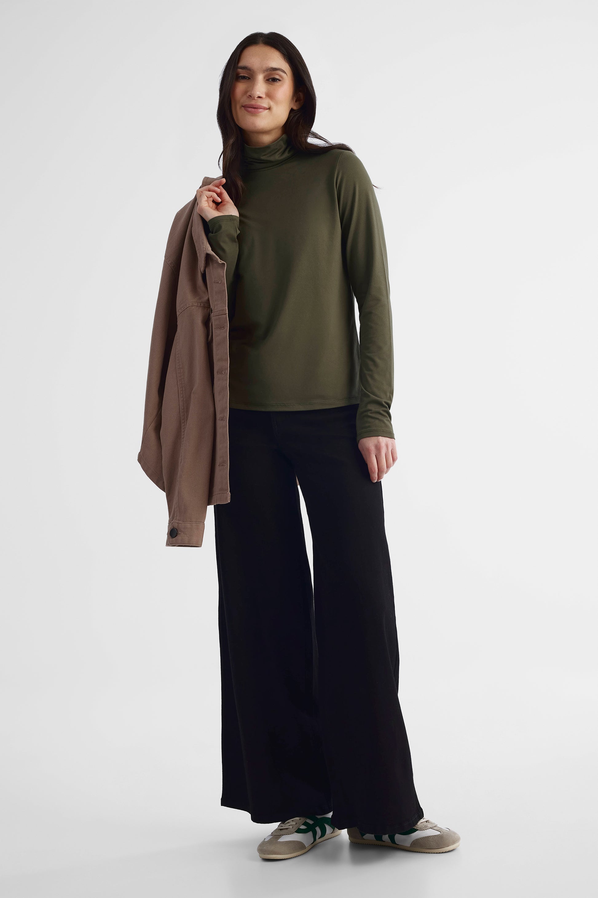 Chandail léger toucher pêche - Femme && OLIVE