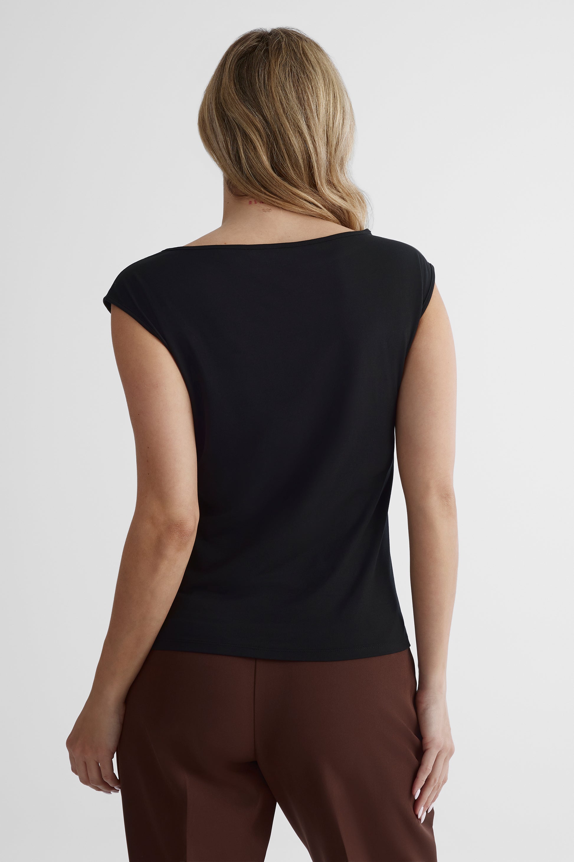 Camisole ajustée toucher pêche - Femme && NOIR