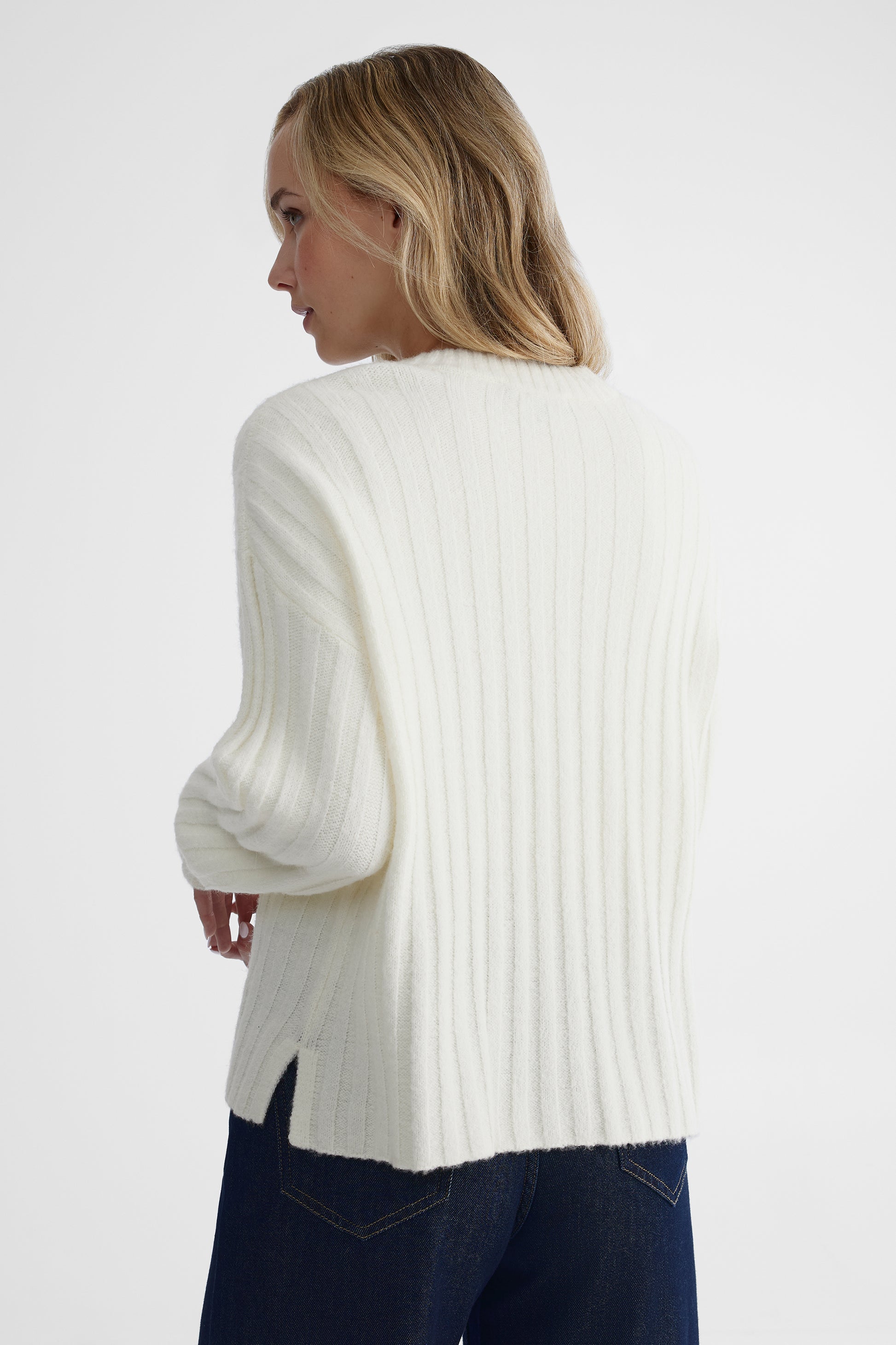 Cardigan tricoté douillet - Femme && BLANC CASSÉ