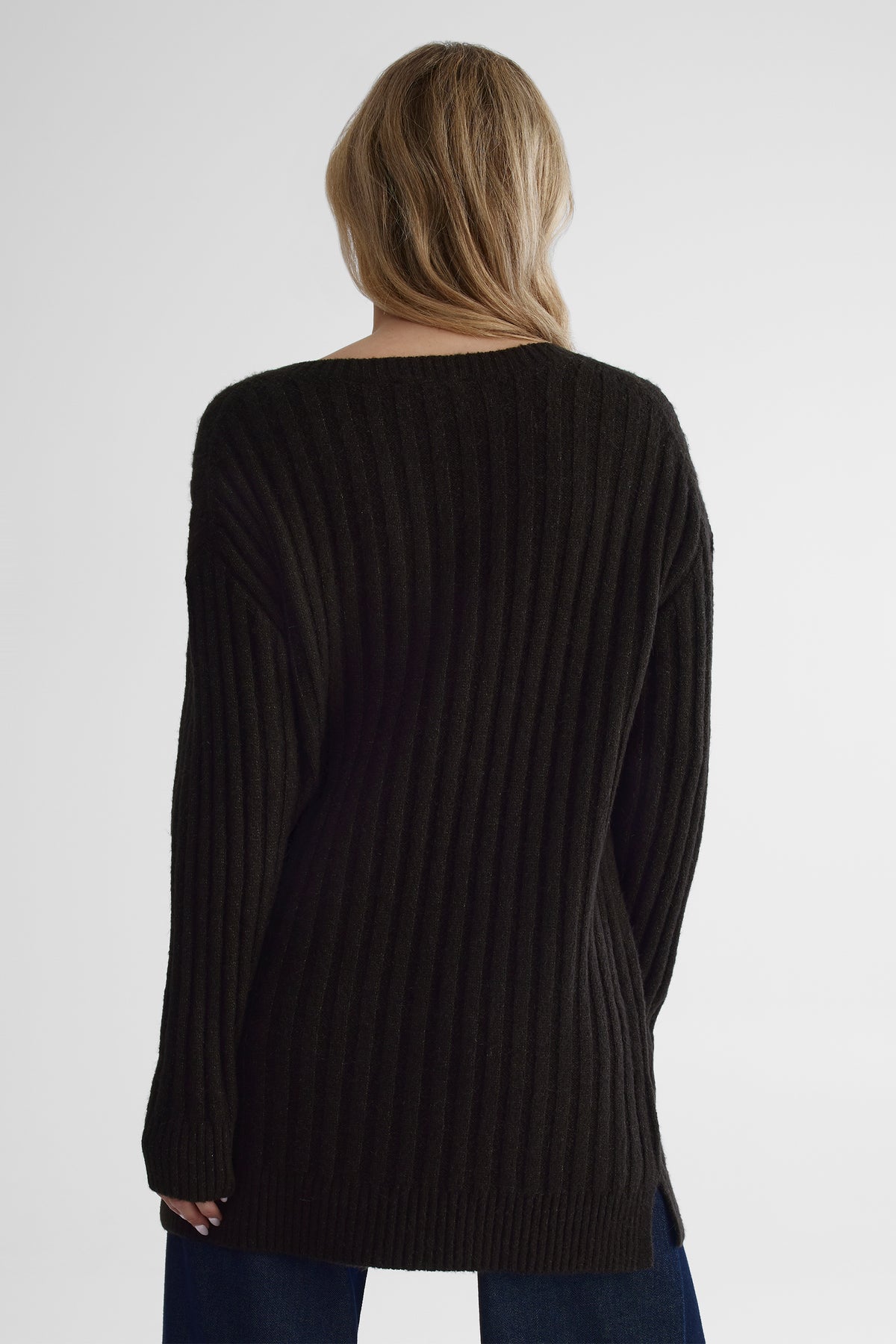 Chandail tricoté chaud et doux - Femme && NOIR