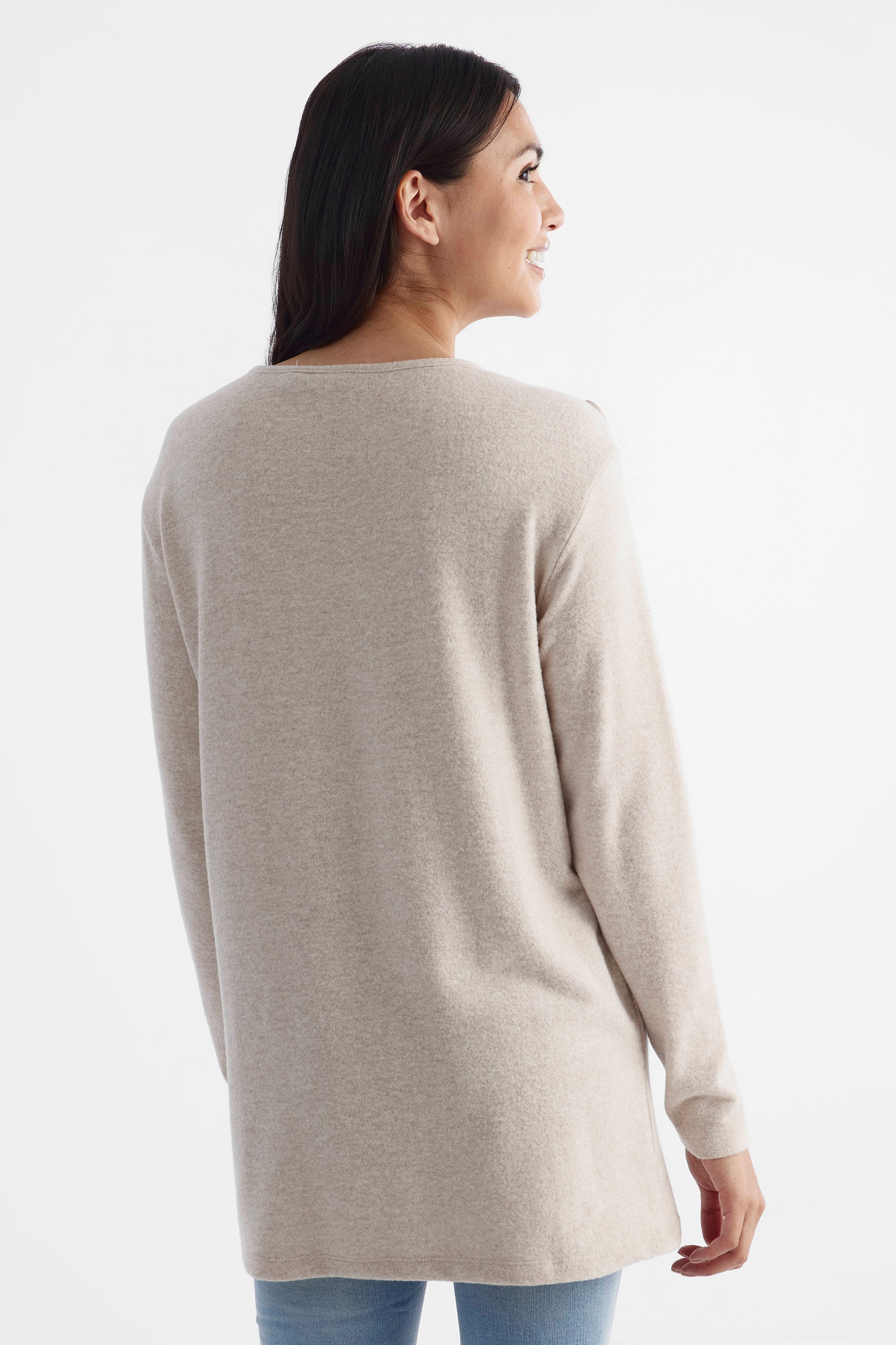 Chandail tricoté doux et enveloppant - Femme && OATMEAL