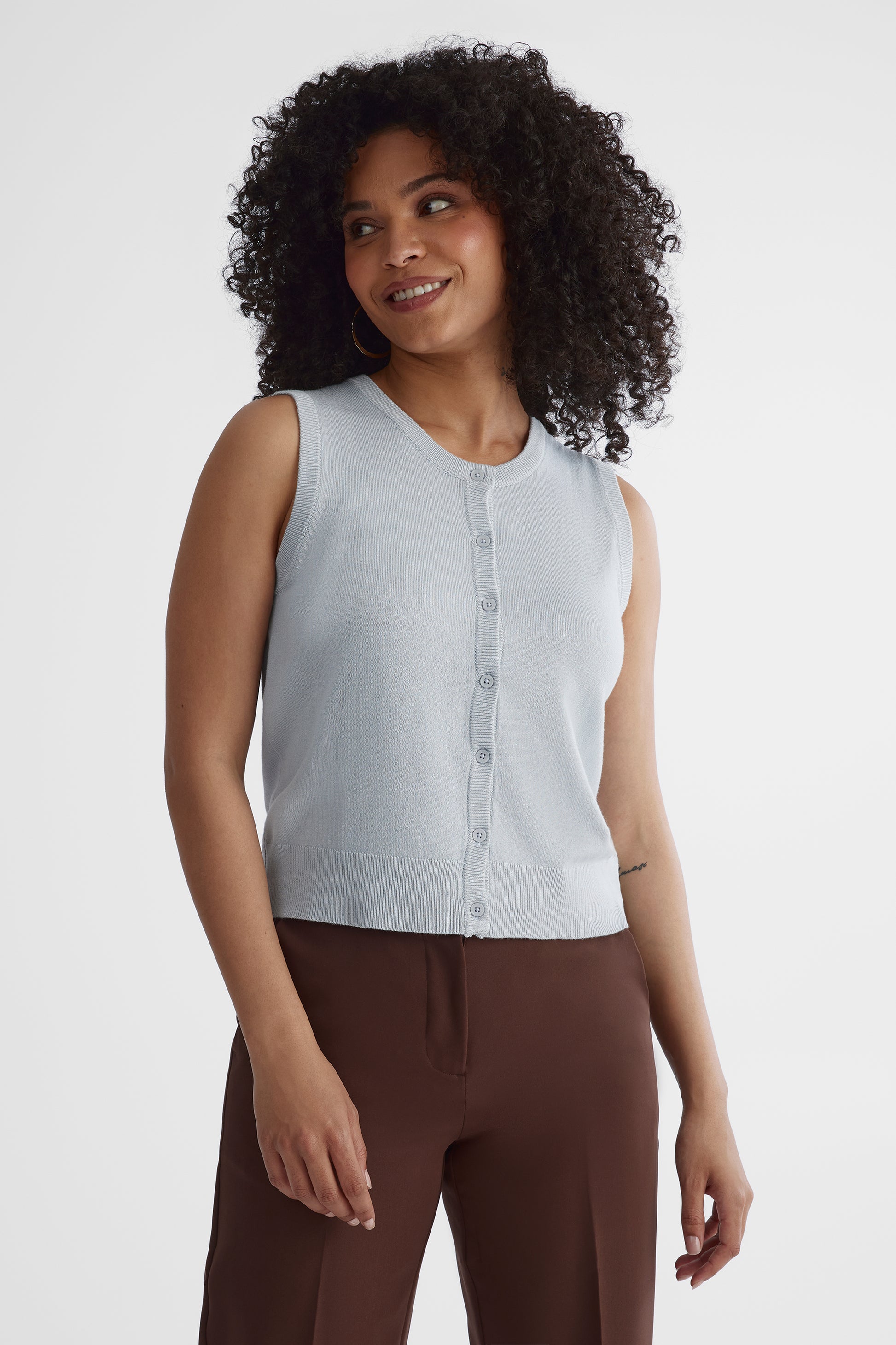 Veste en tricot fluide - Femme && GRIS