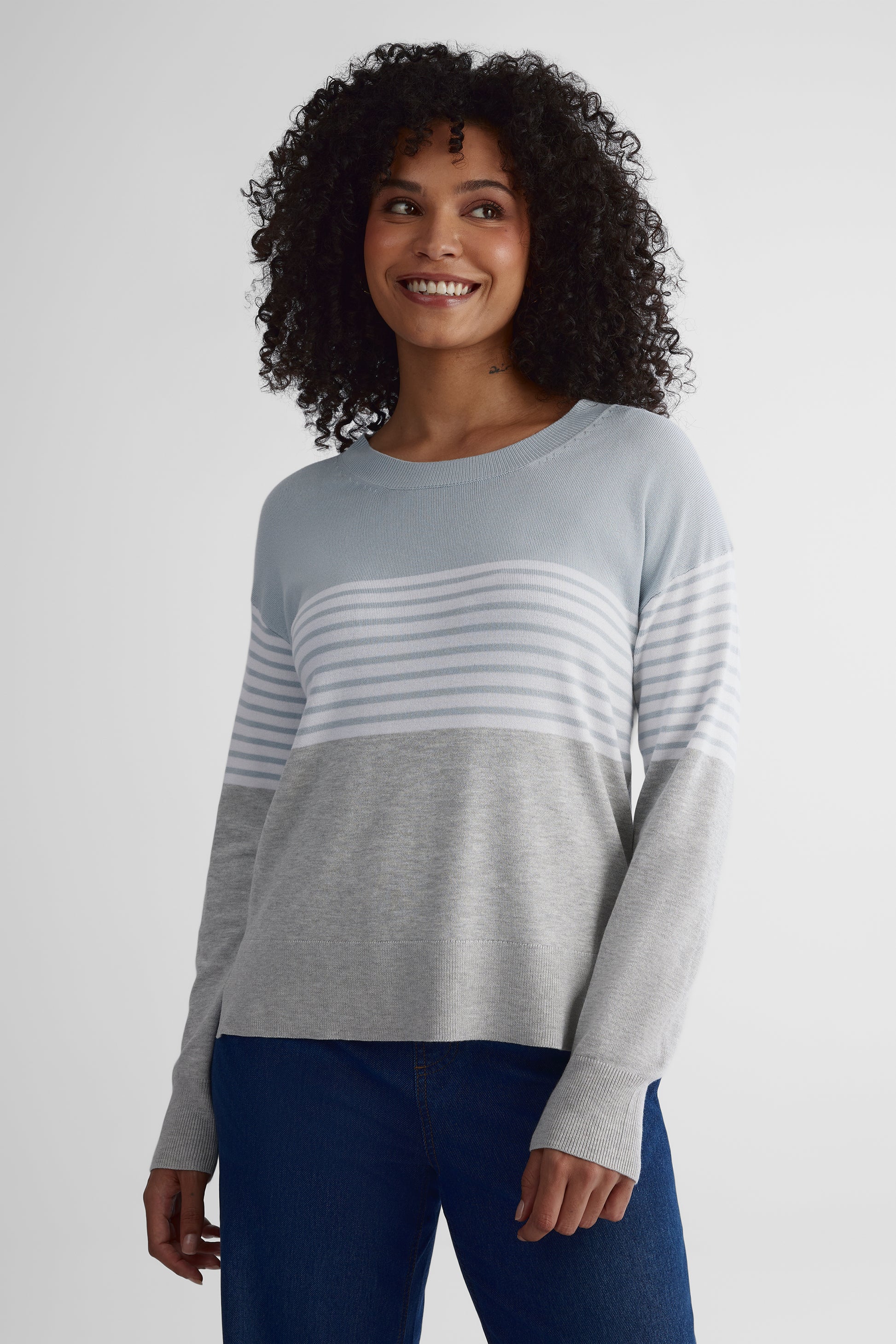 Chandail tricoté classique - Femme && GRIS MULTI