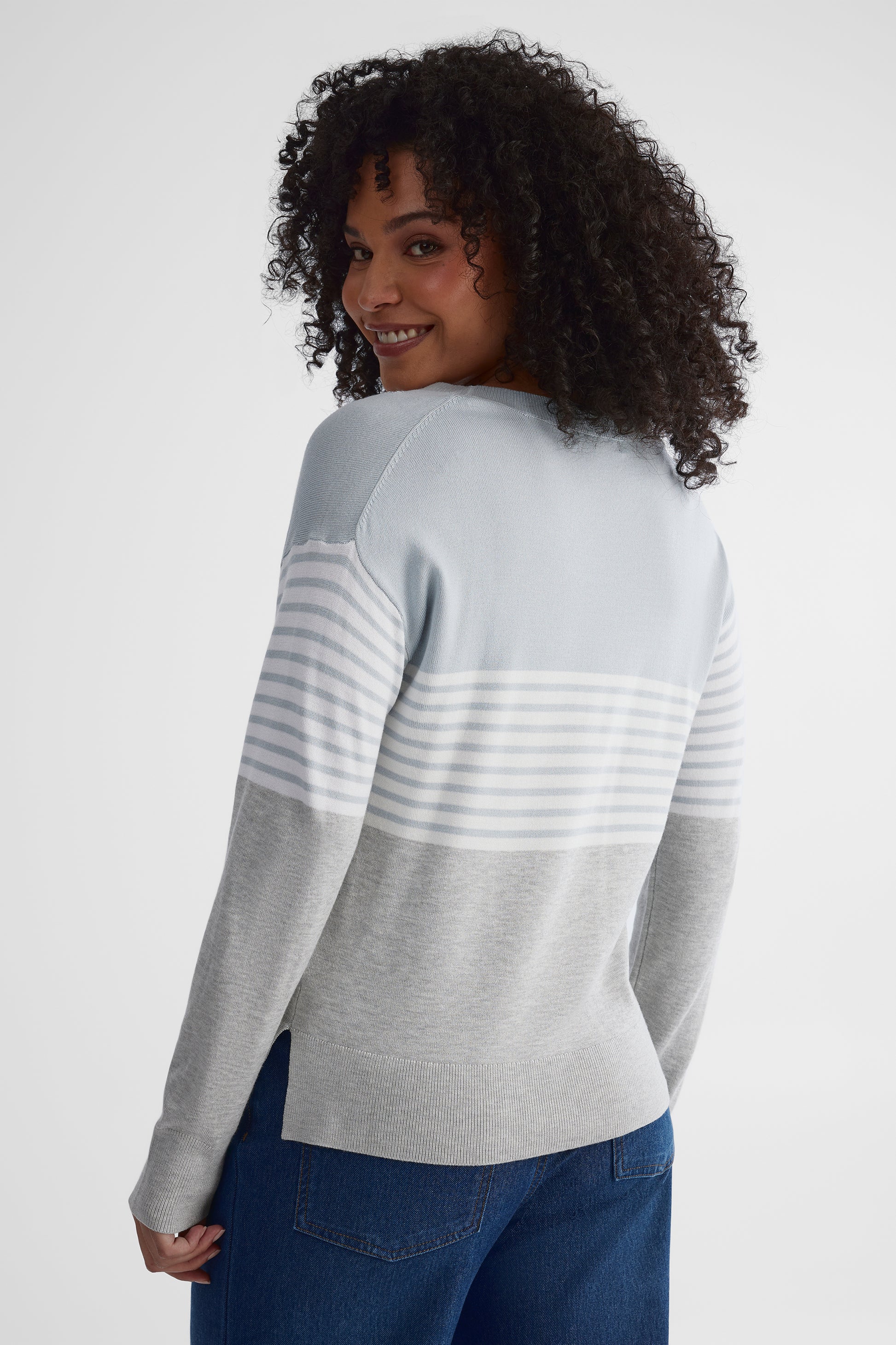 Chandail tricoté classique - Femme && GRIS MULTI