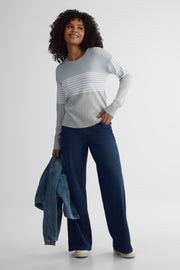 Chandail tricoté classique - Femme && GRIS MULTI