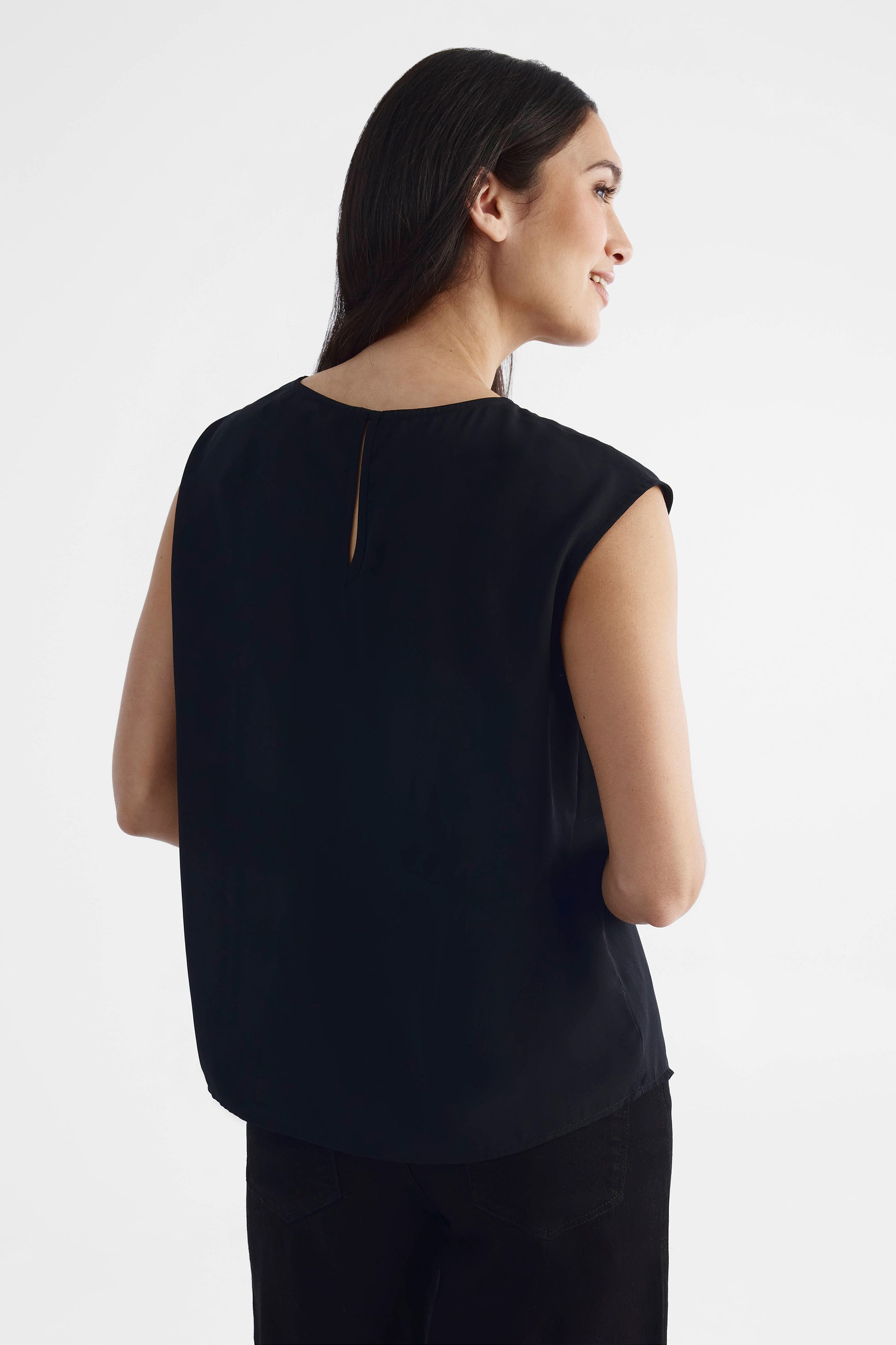 Blouse aérienne sans manches - Femme && NOIR