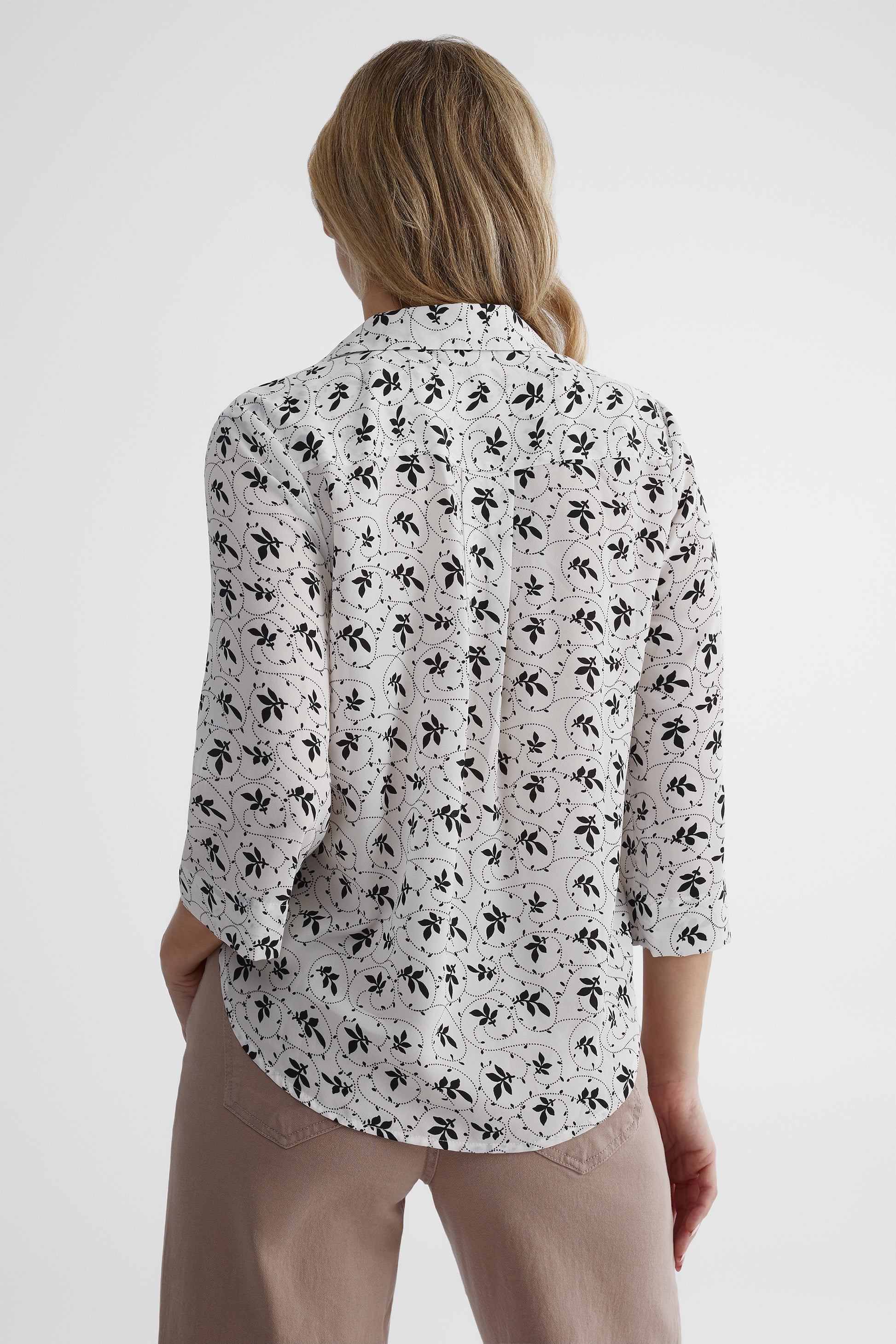 Chemisier fluide manches 3/4 - Femme && GRIS MULTI