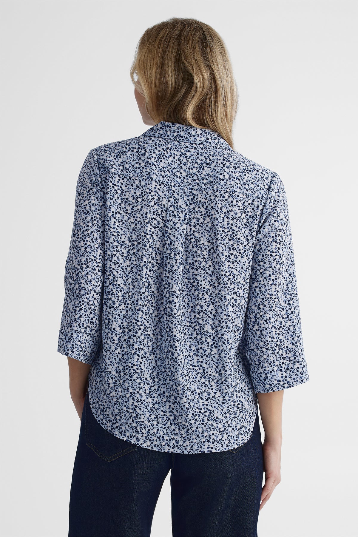 Chemisier fluide manches 3/4 - Femme && BLEU MULTI