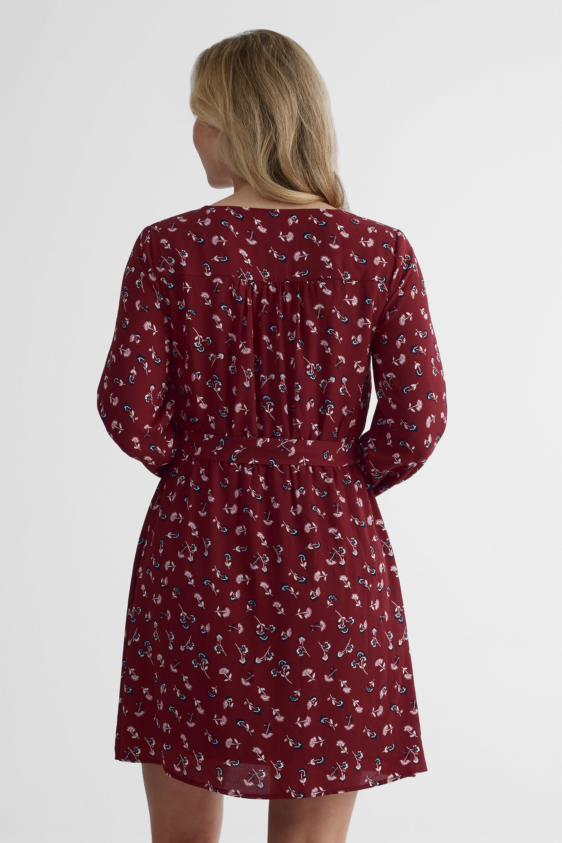 Robe en georgette légère - Femme && ROUGE VIN