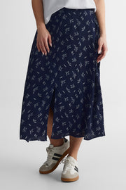 Jupe légère en georgette - Femme && MARIN/MULTI