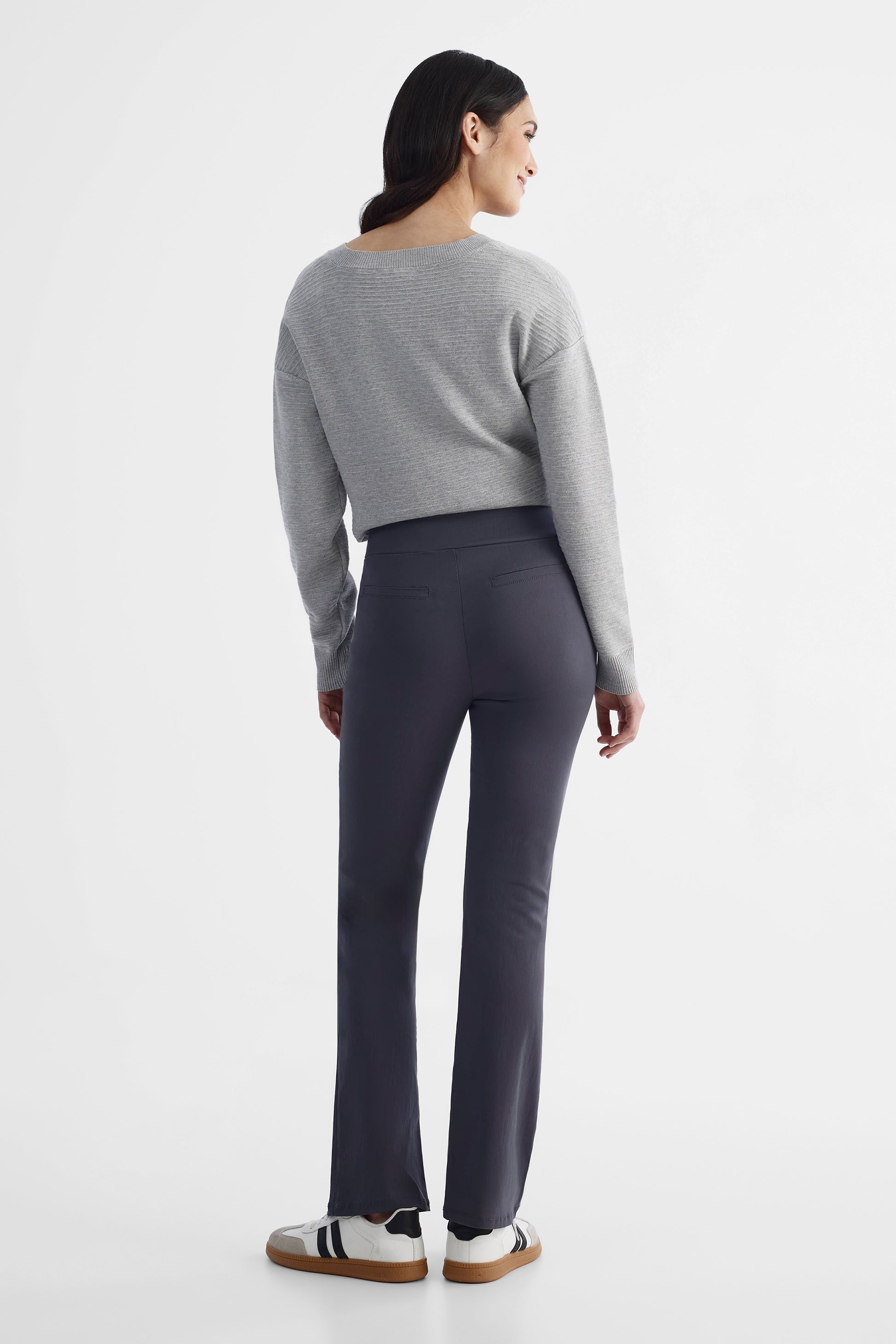 Pantalon en sergé viscose - Femme && CHARBON