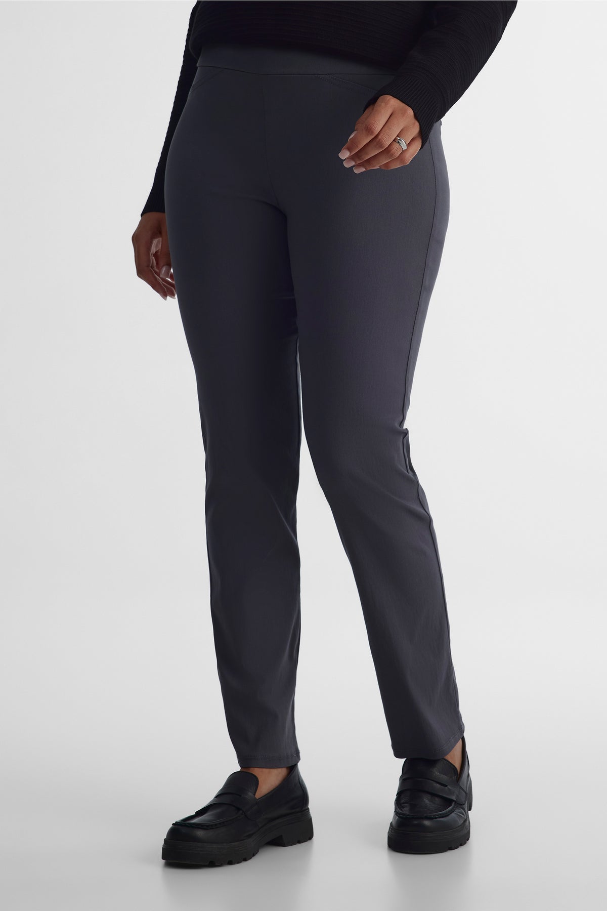 Pantalon fluide en viscose - Femme && CHARBON