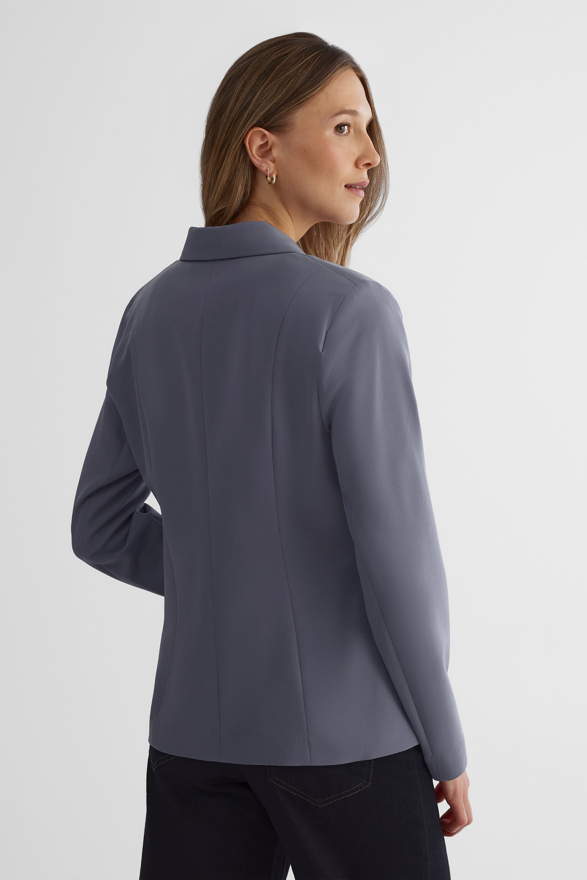 Veston structuré en crêpe - Femme && BLEU