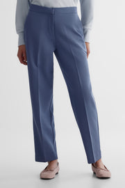 Pantalon droit extensible - Femme && BLEU