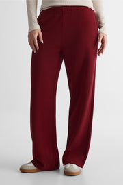 Pantalon jogger ouaté ample - Femme && ROUGE VIN