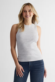 Camisole côtelée basique - Femme && GRIS MULTI