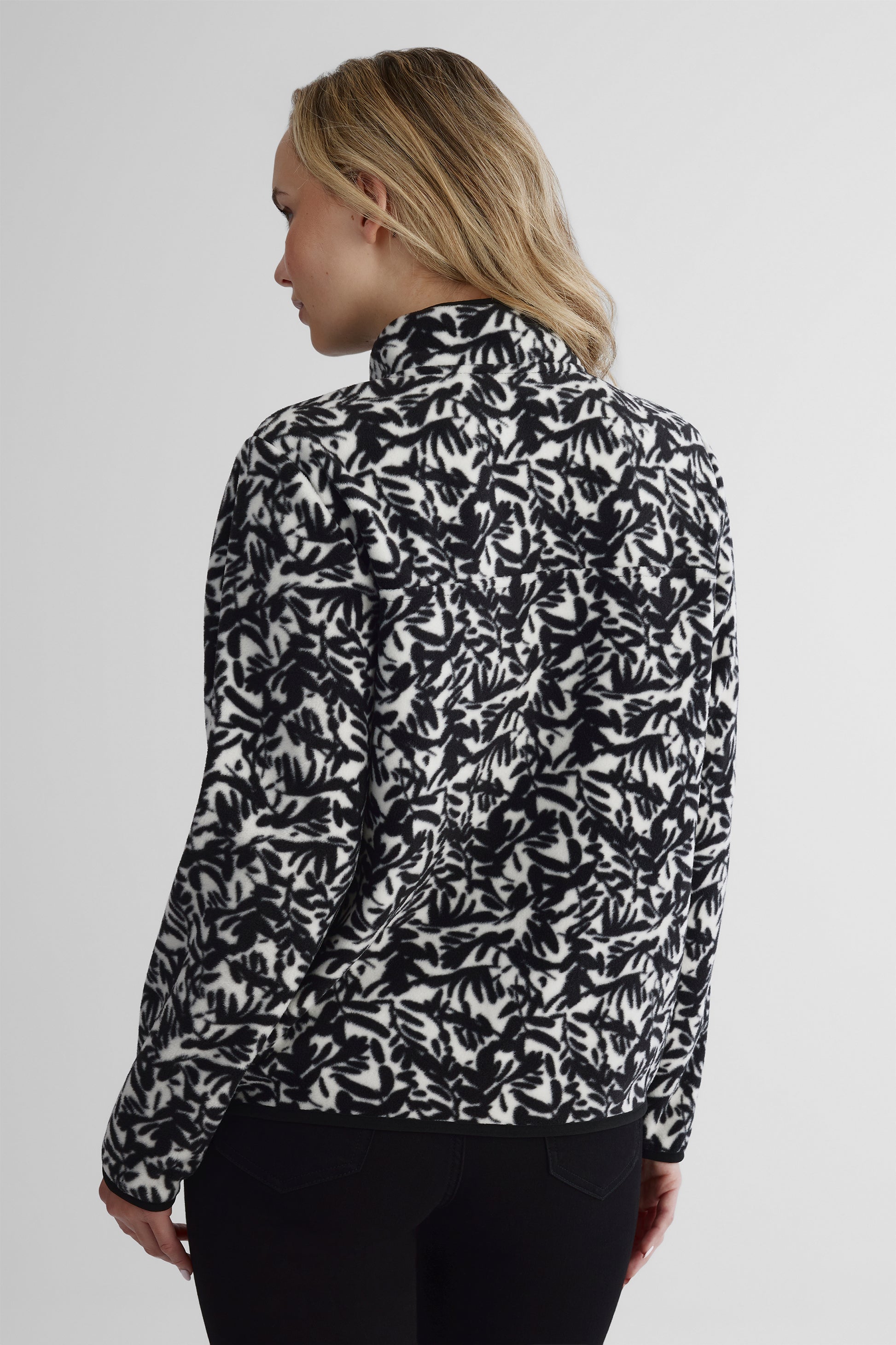 Chandail ouaté en micro polar - Femme && NOIR/MULTI
