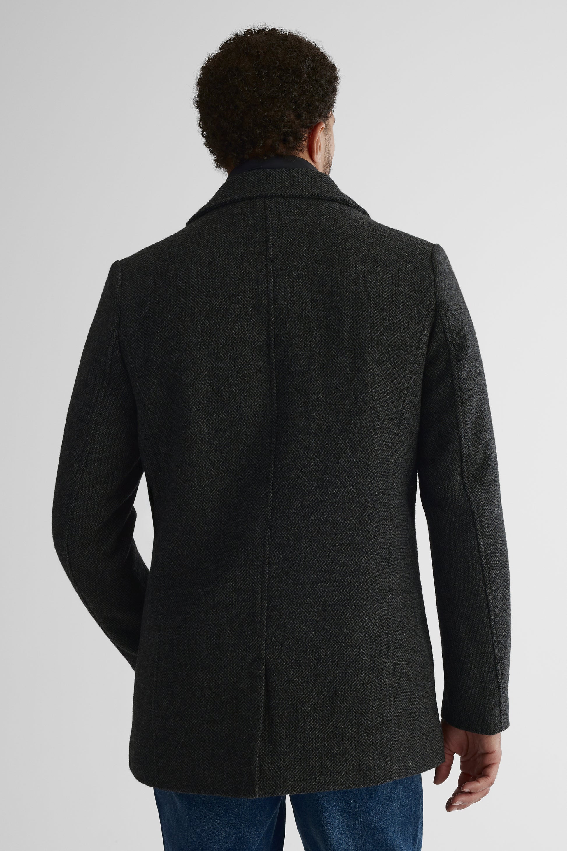 Manteau de ville en mélange de laine - Homme && CHARBON MIXTE