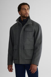 Manteau de ville en lainage - Homme && CHARBON MIXTE
