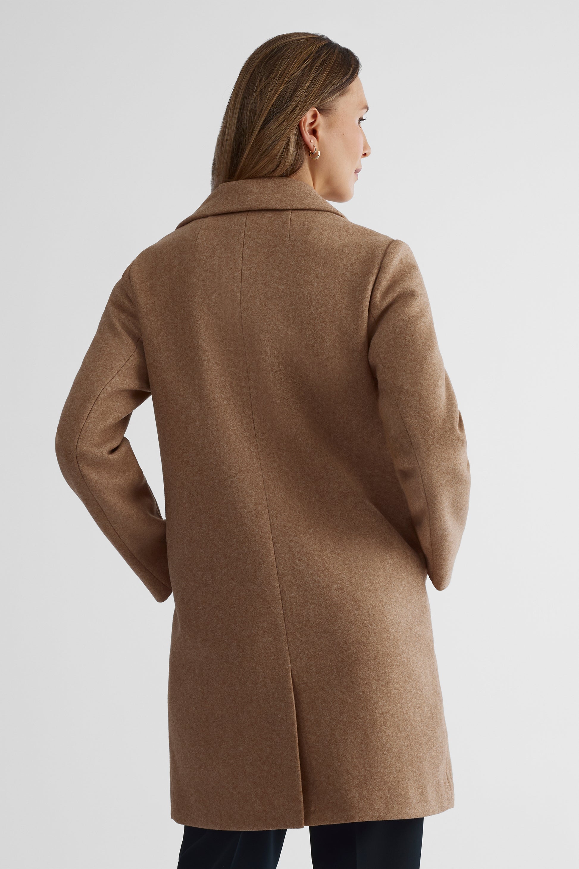 Manteau de ville TAG en fausse laine - Femme && CHAMEAU