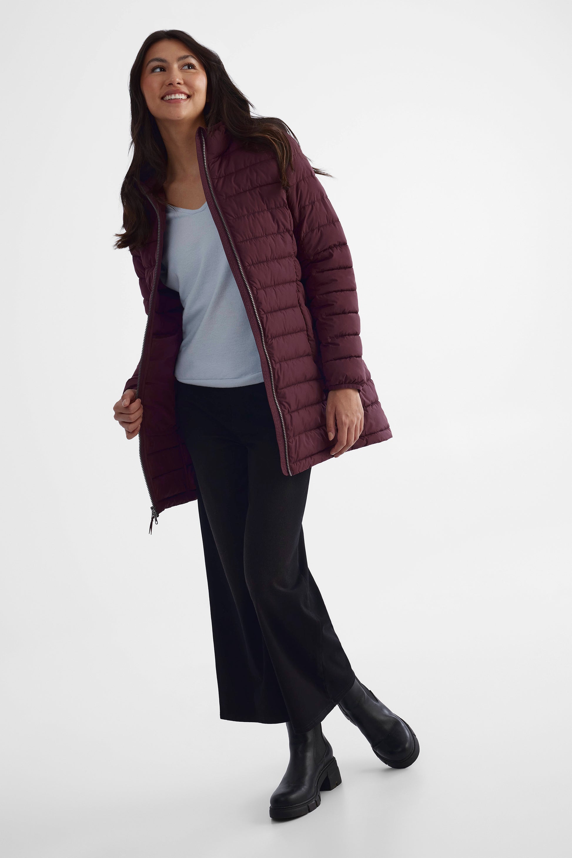 Manteau coquille TAG pour la mi-saison - Femme && BOURGOGNE