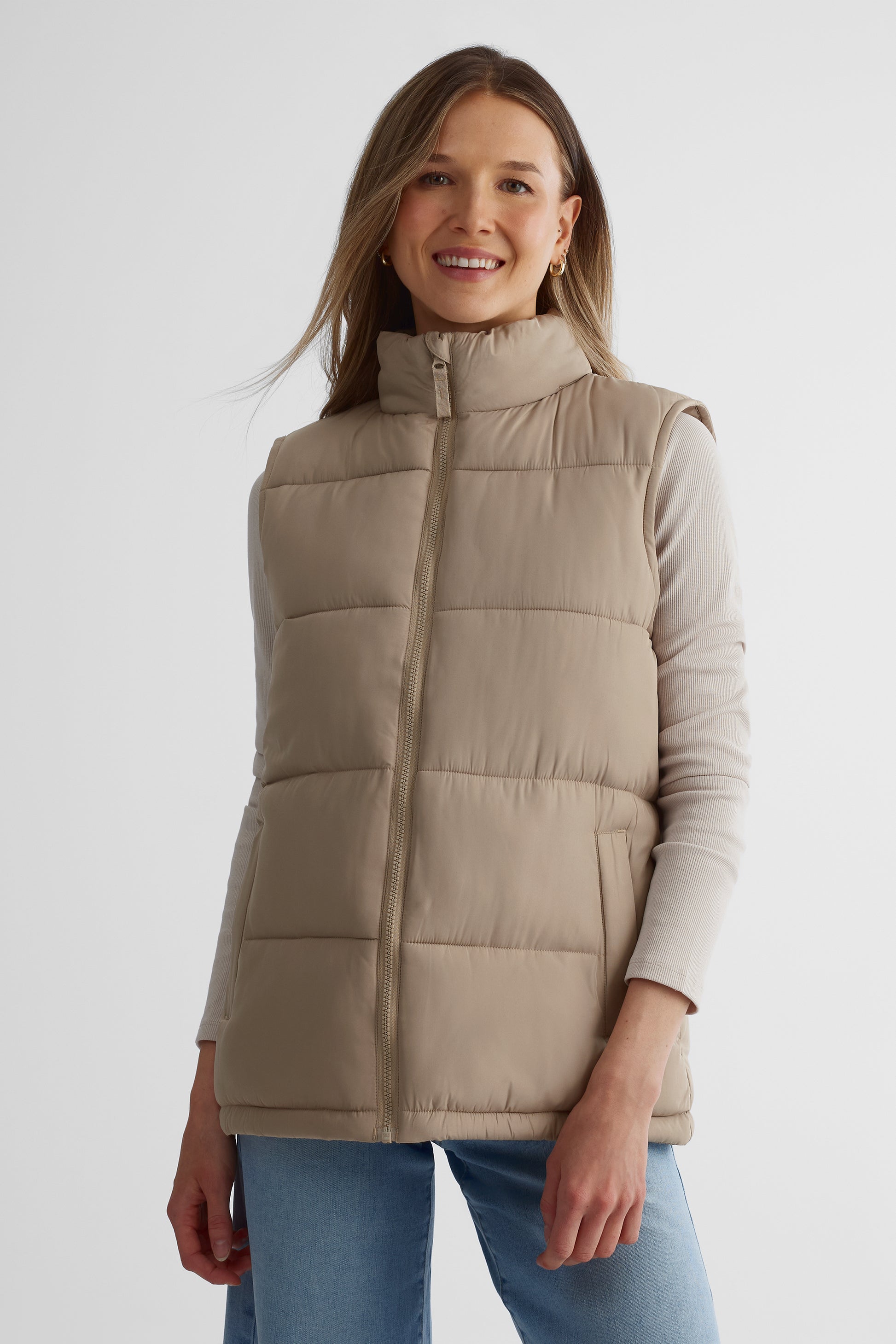 Veste TAG en taffetas légère - Femme && TAUPE