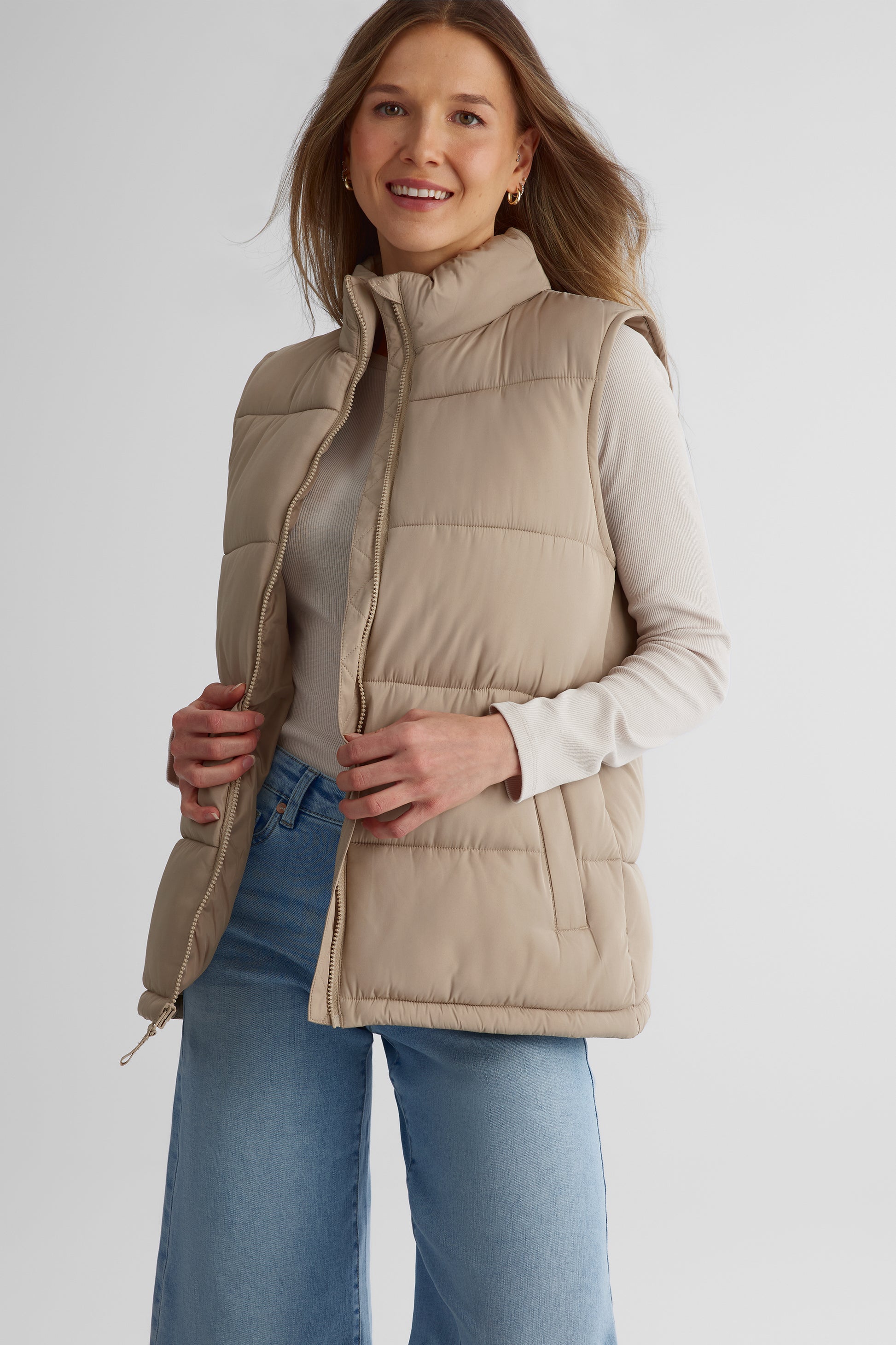 Veste TAG en taffetas légère - Femme && TAUPE